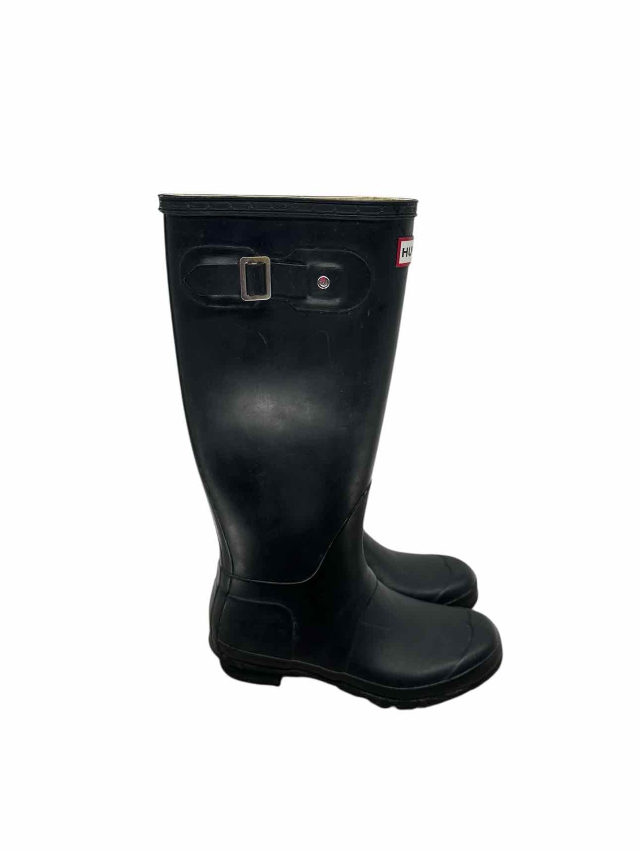 Hunter Original Tall Black Rain Boots Shoe Size 6M/7F
