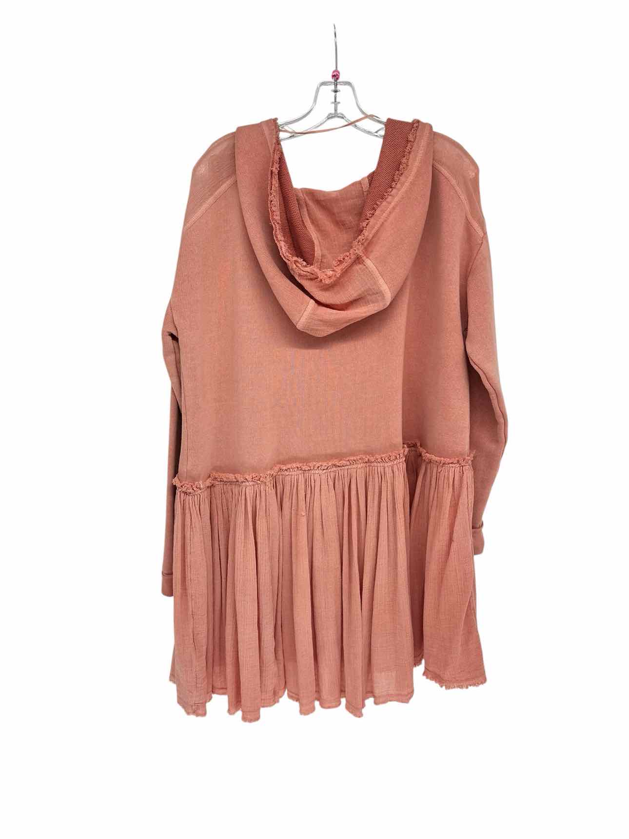 Free People Summer Dreams Pullover Hoodie Peach Size M Sweatshirt