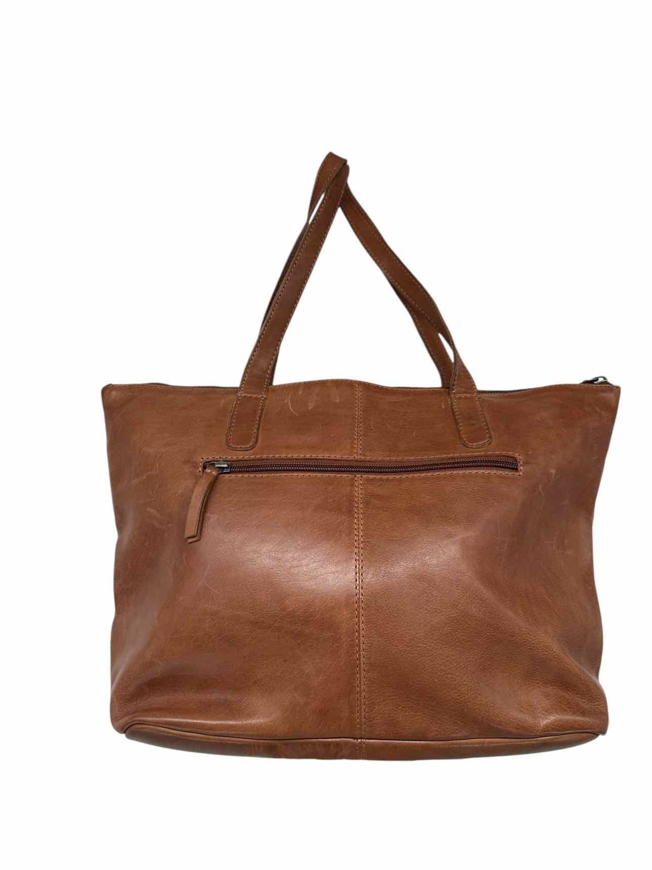 Tan Leather Laser Cut-Out Tote