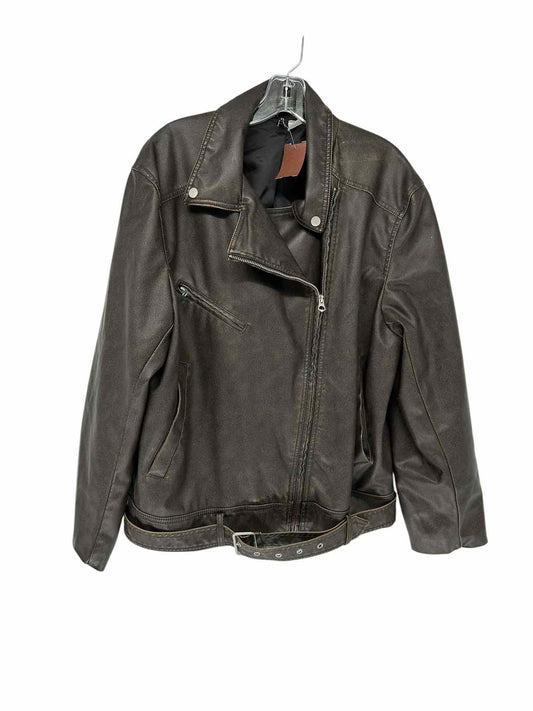 Divided Brown Moto Jacket Size S