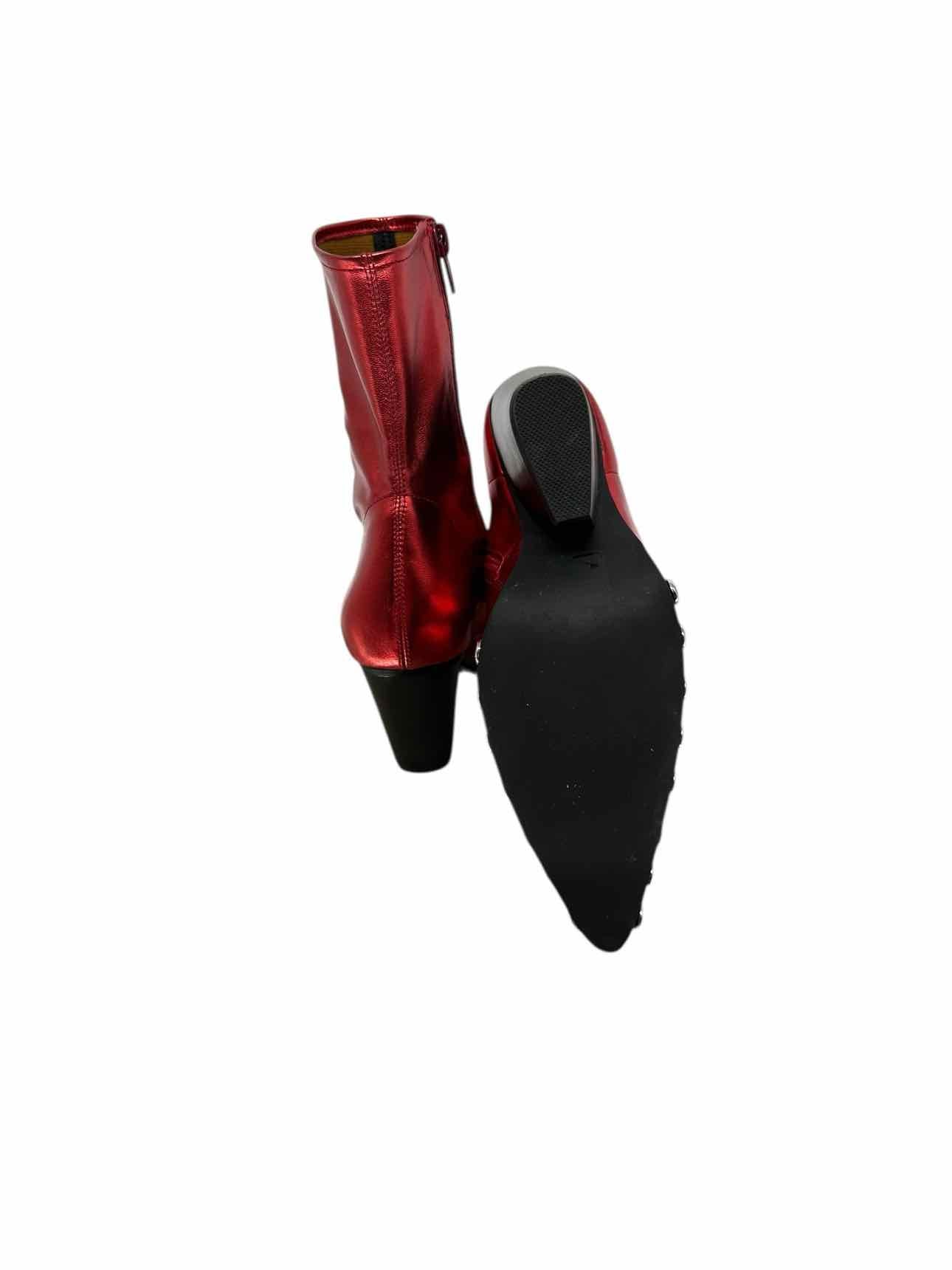 Free People Jeffrey Campbell Walton Studded Bootie Red Shoe Size 7.5 **NEW**