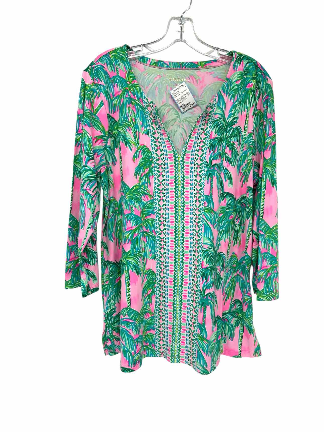 Lilly Pulitzer Katrina Chillylilly Tunic UPF50+ Green Size XL