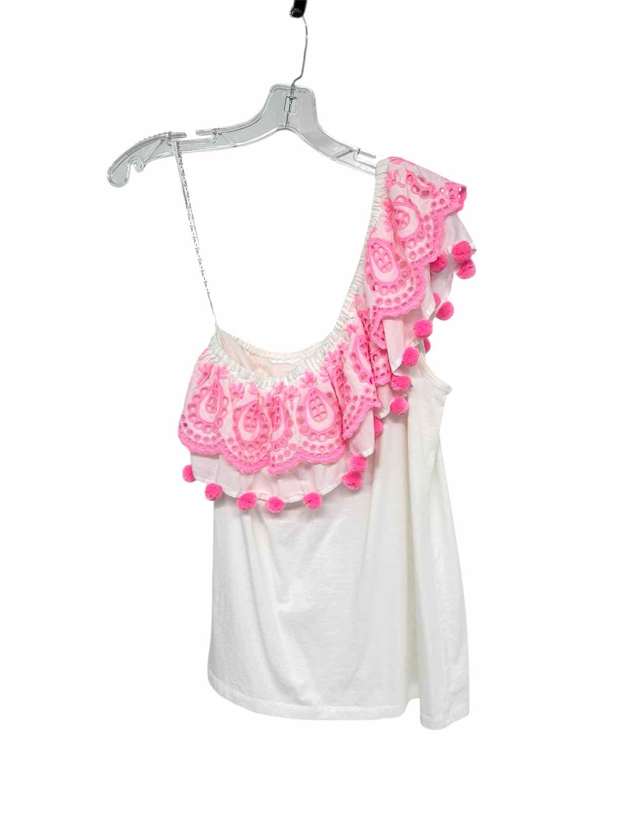 Lilly Pulitzer Idara One Shoulder Pom Pom Top Size M
