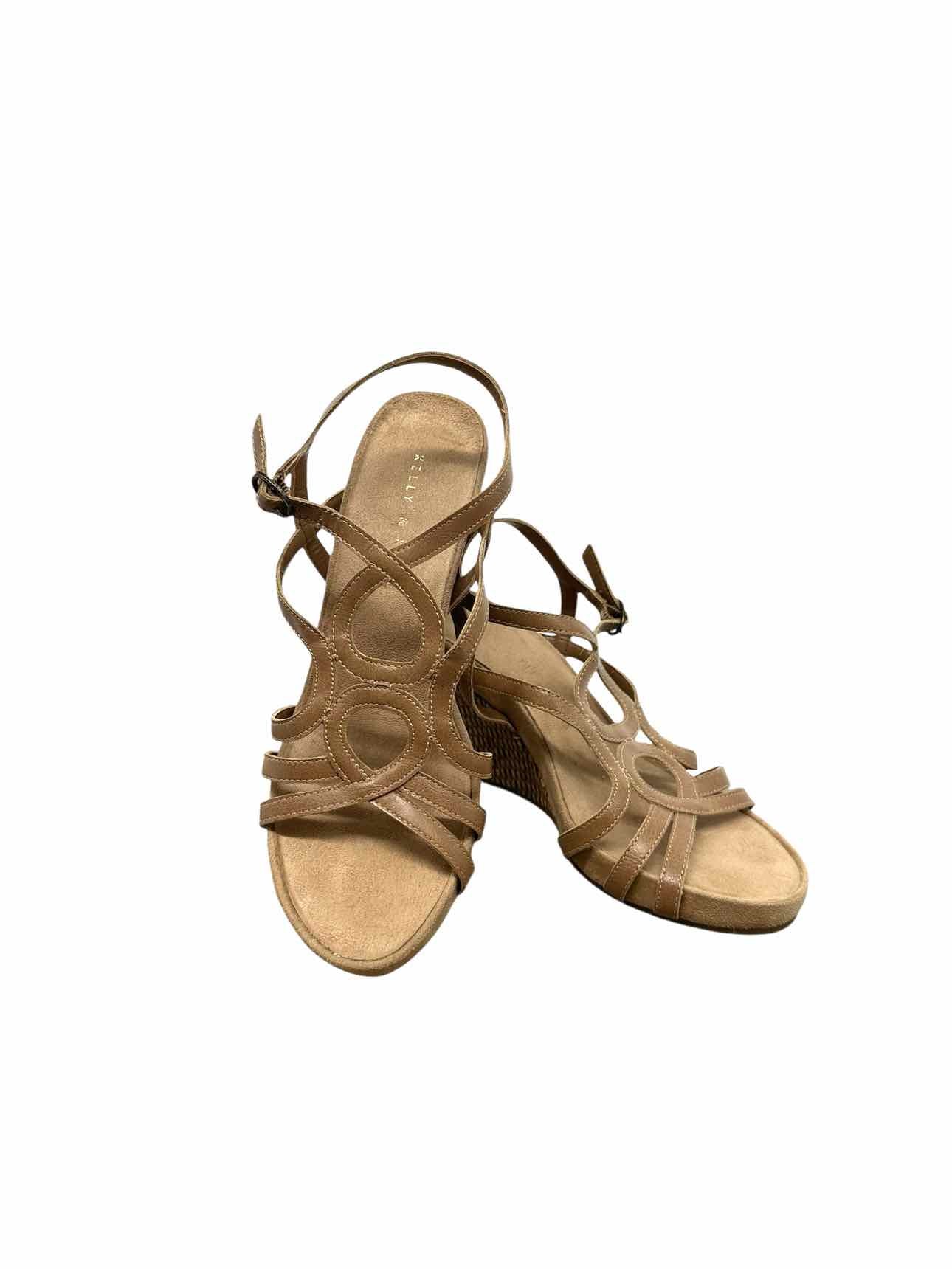 Kelly & Katie Beige Wedge Sandals Shoe Size 7