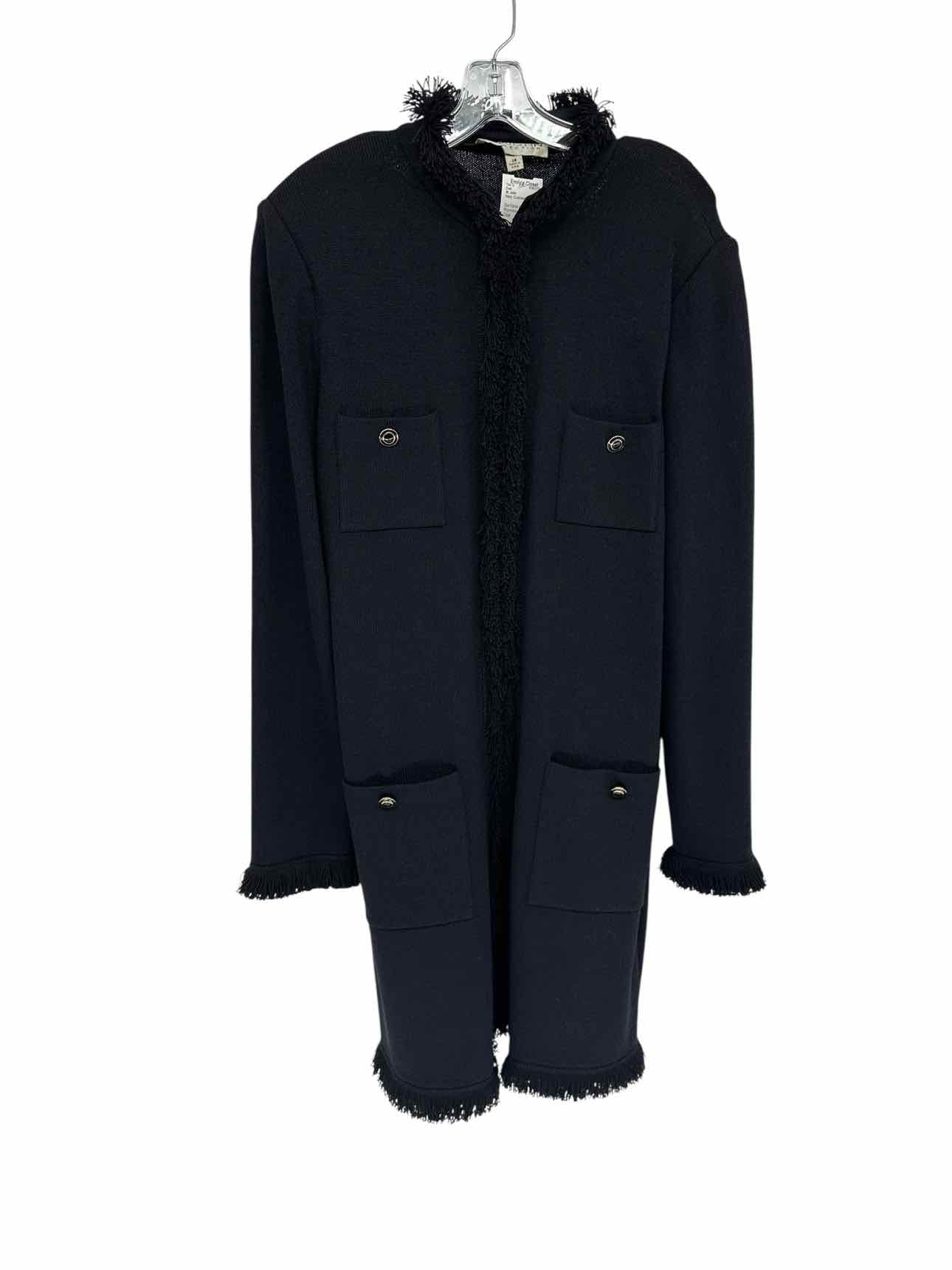 St. John Santana Knit Rockstar Sweater Coat Navy Size 14