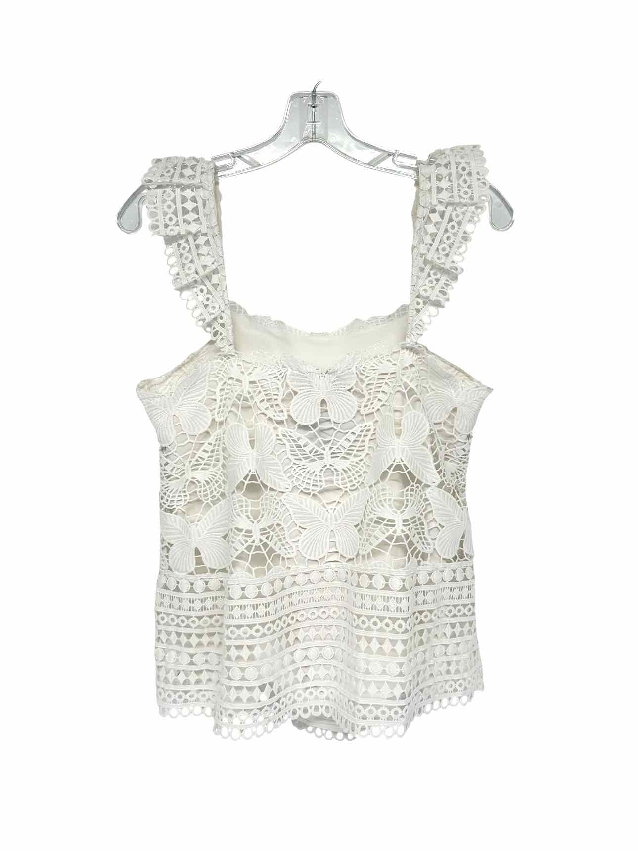 Lilly Pulitzer Azaria Butterfly Lace Top White Size S