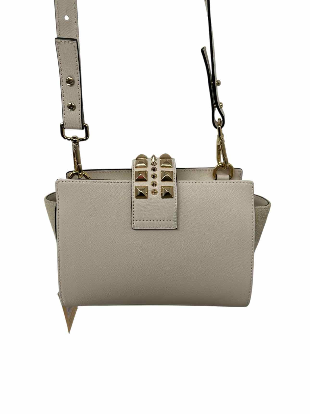 Valentino Kiki Palmellato Off-White Leather Satchel **NEW**