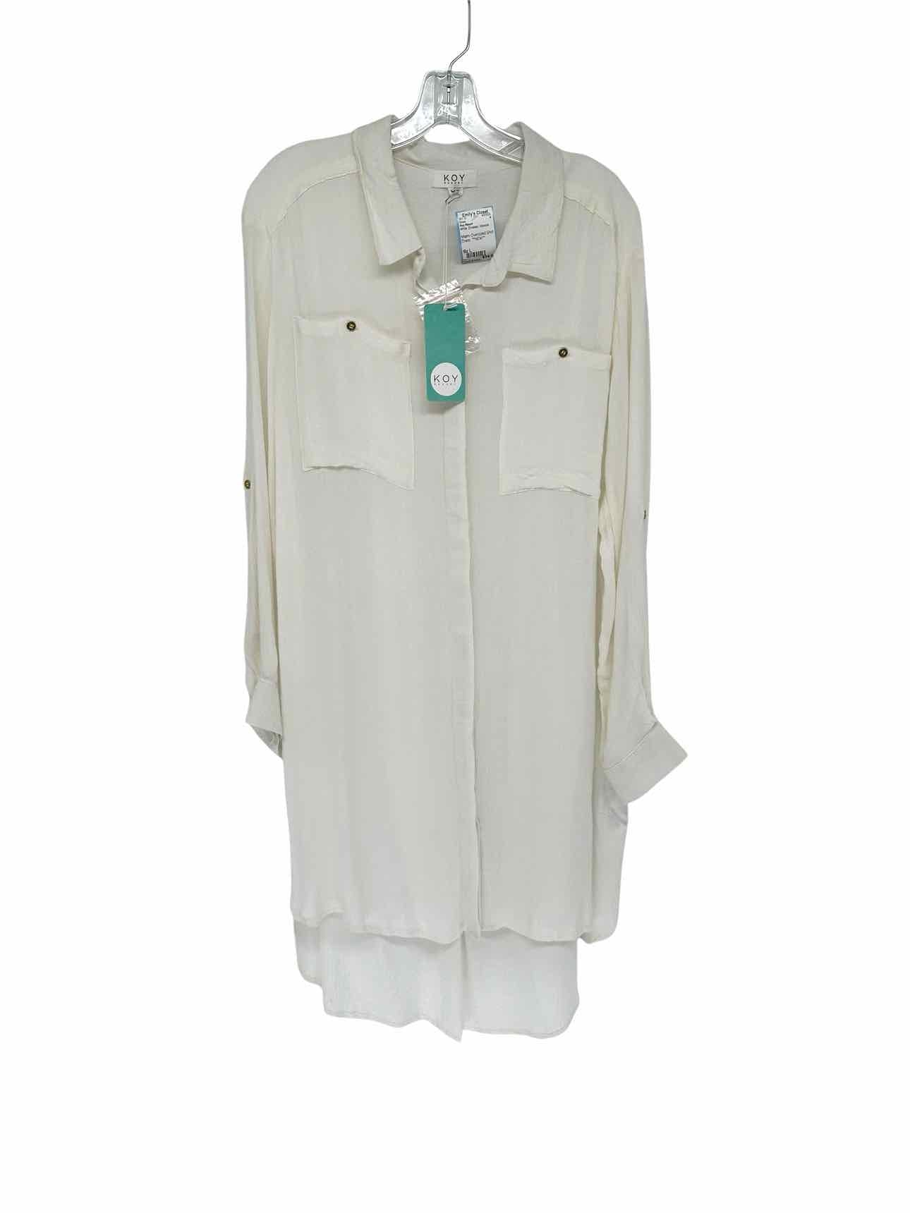 Koy Resort Miami Oversized Shirt Dress White Size L **NEW**