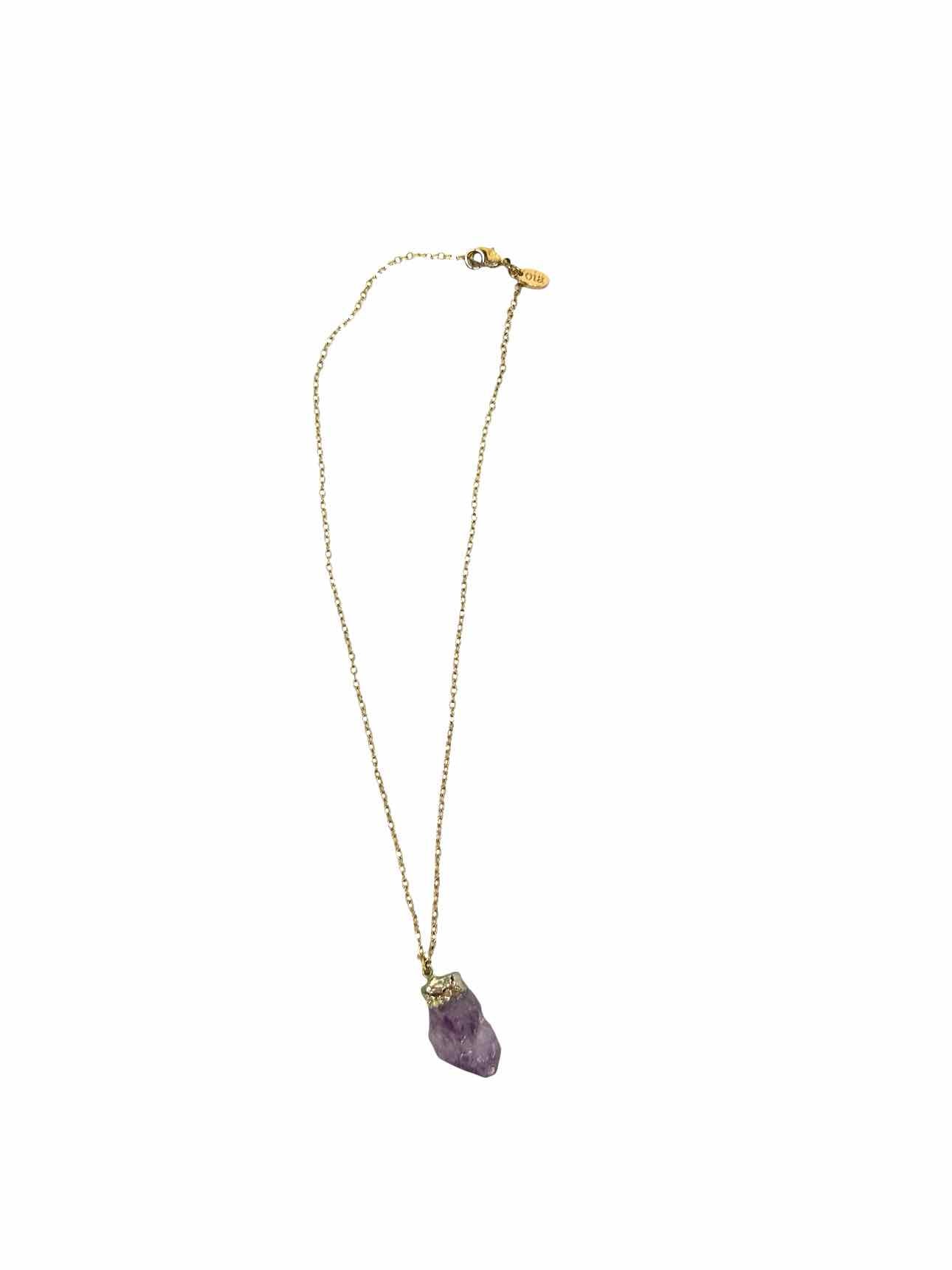 Gold Plated Amethyst Oia Necklace