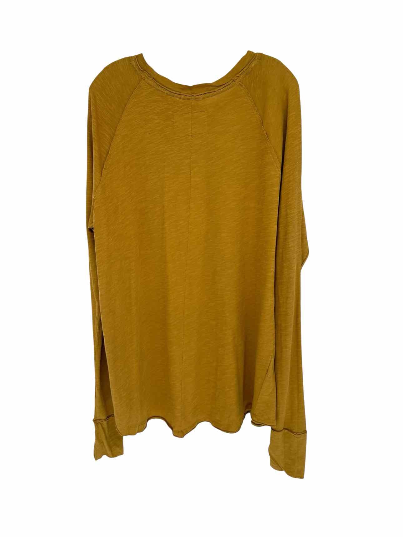 We The Free Free People Arden Tee Mustard Size L **NEW**