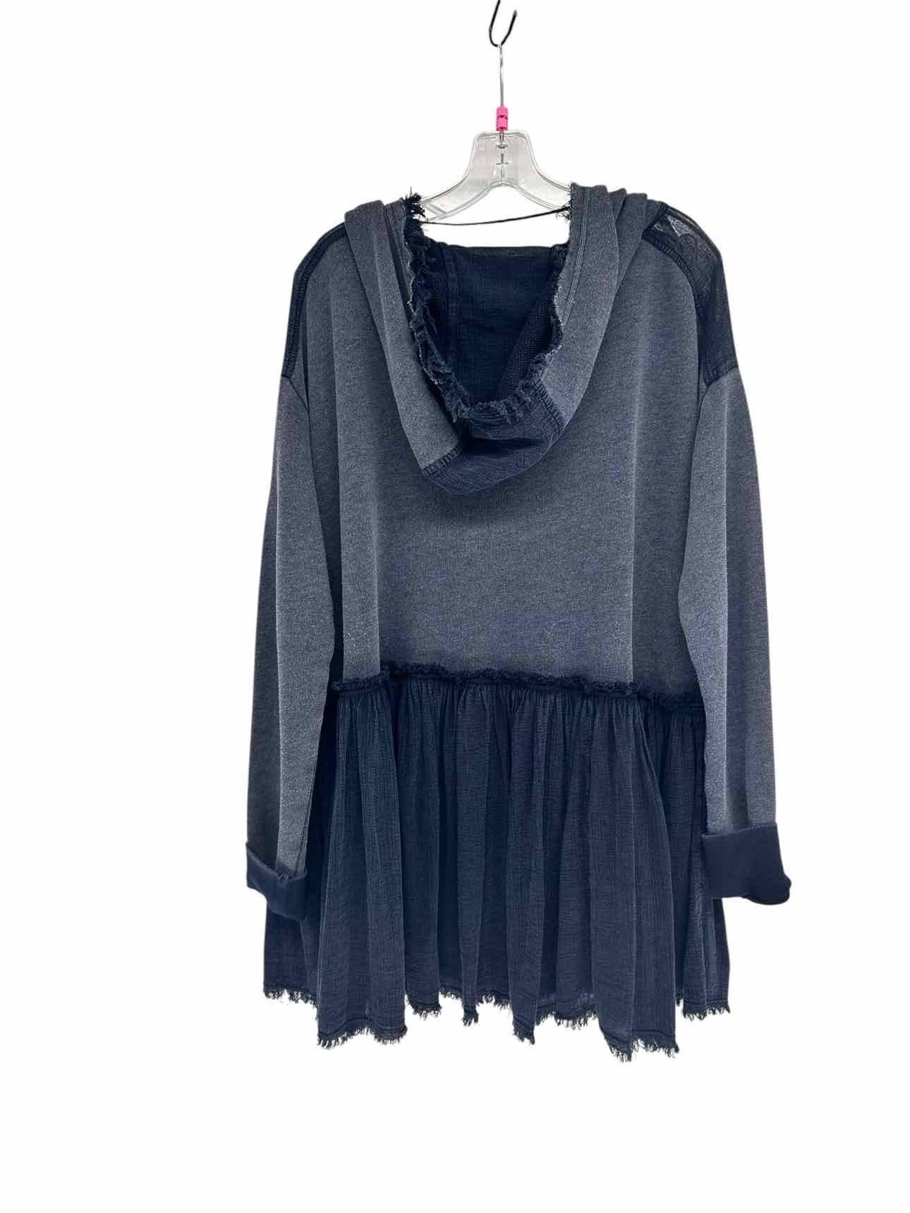 Free People Summer Dreams Pullover Hoodie Navy Size M Sweatshirt