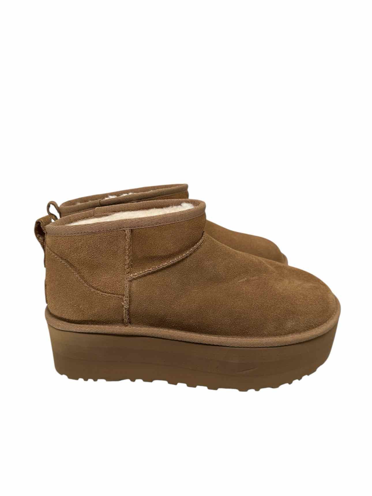 Ugg Ultra Mini Platform Tan Boots Shoe Size 9 **NEW**
