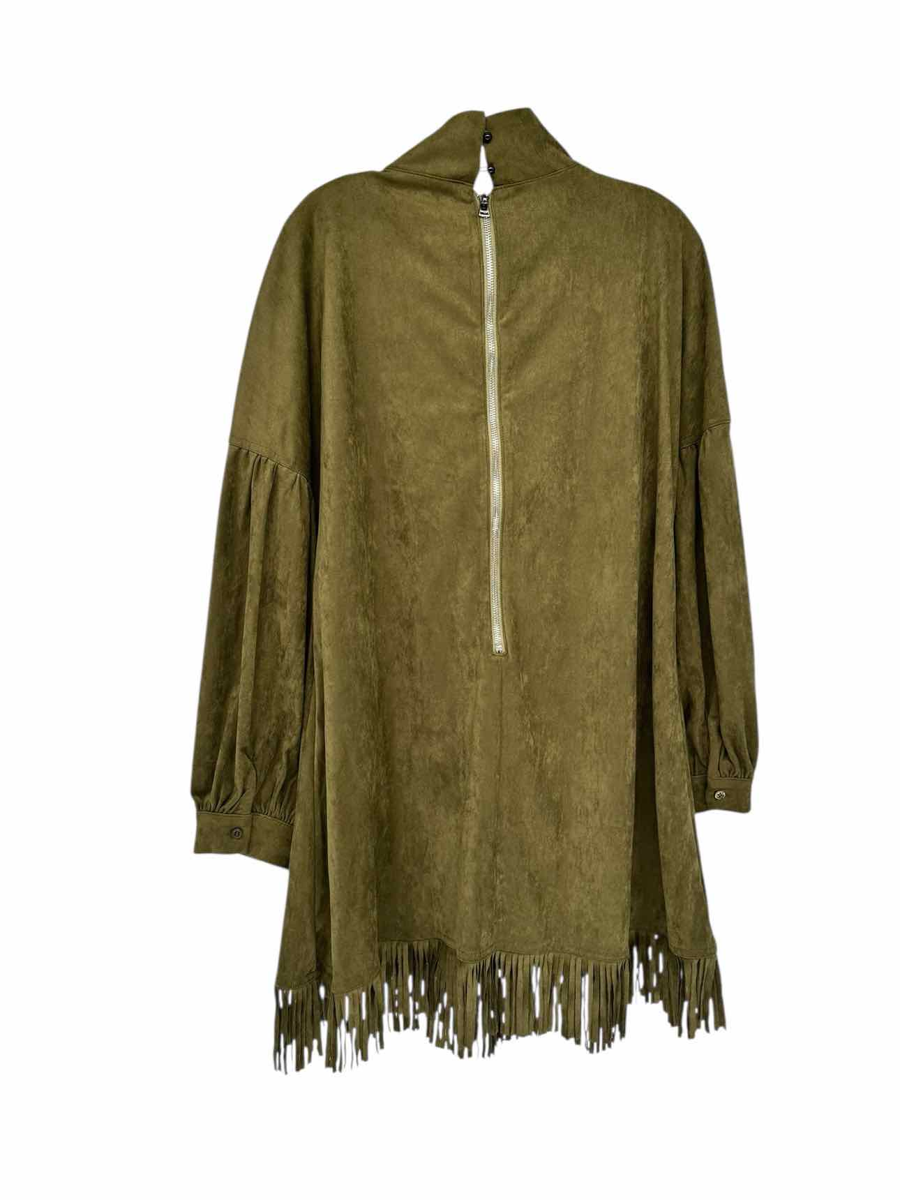 YOHERS Green Fringe Hem Dress Size XL **NEW**