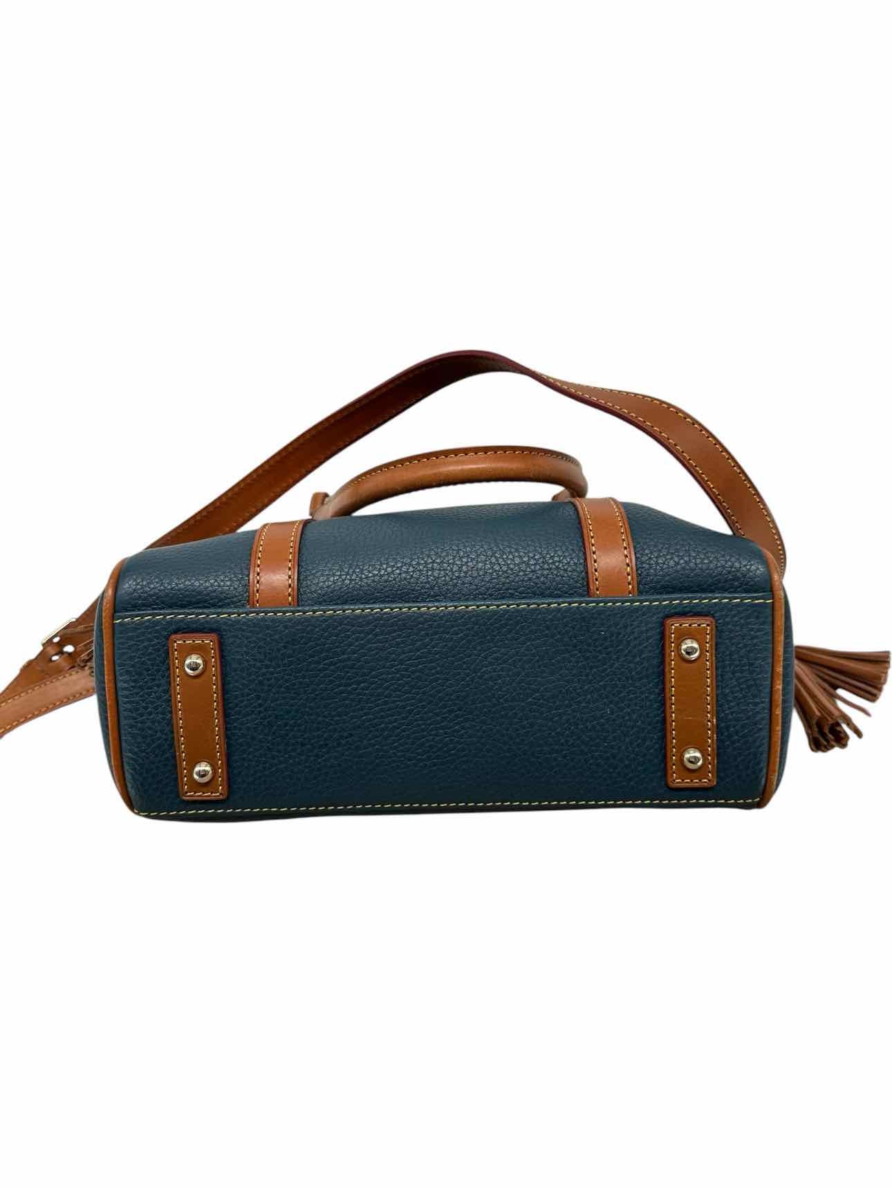 Dooney & Bourke Medium Pocket Tassel Satchel Blue Leather Satchel