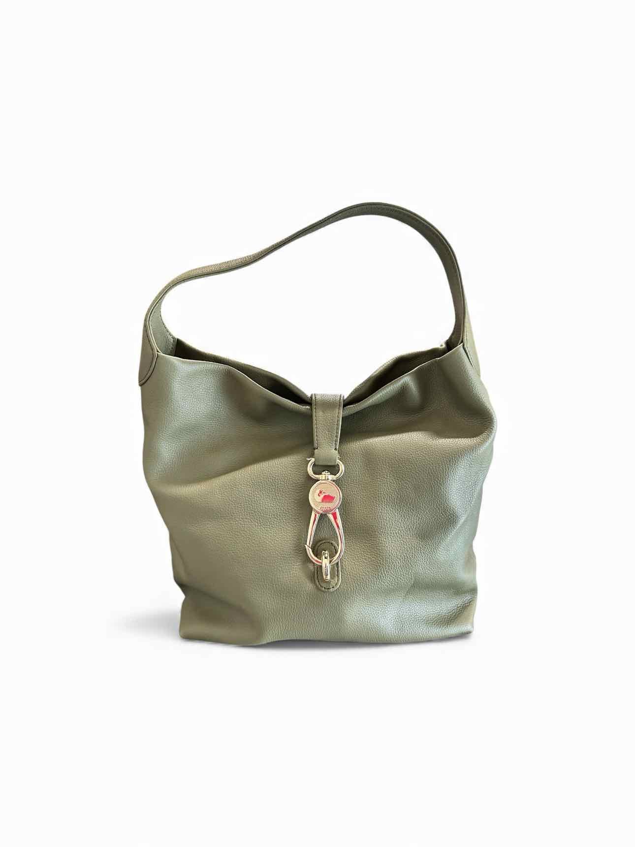 Dooney & Bourke Lucca Logo Lock Green Leather Hobo