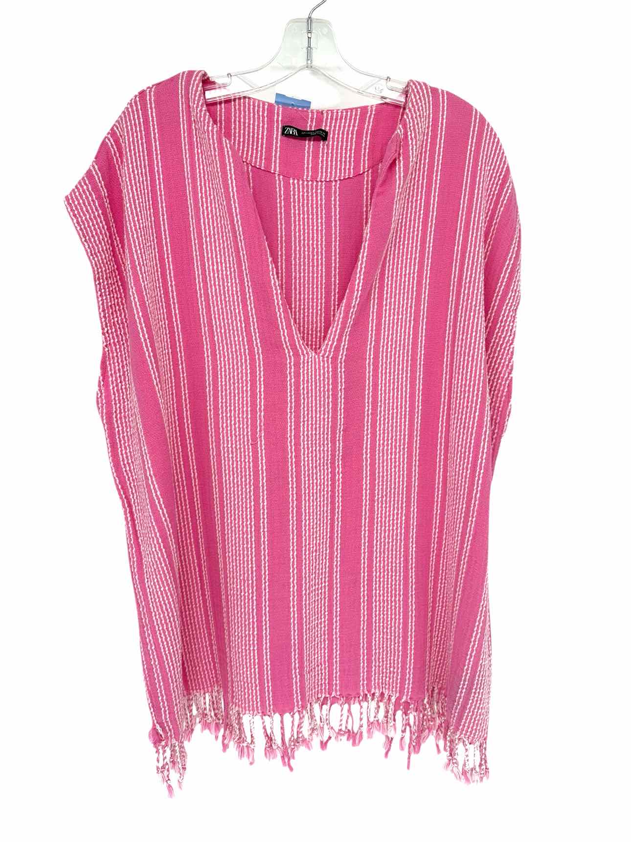 Zara Fringed Kaftan Coverup Pink Size M/L