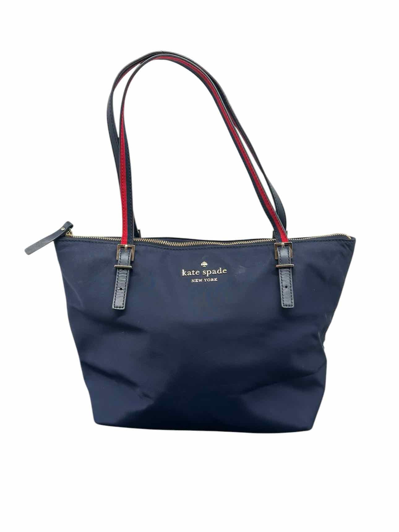 Kate Spade Watson Lane Varsity Stripe Small Maya Navy Nylon Tote