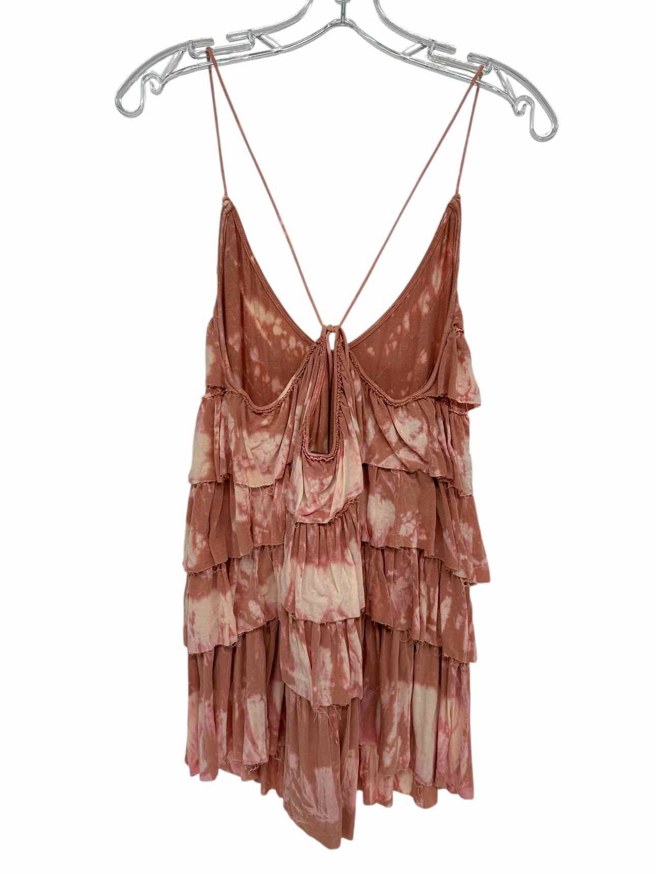 Free People Ruffle Mania Tank Pink Size L **NEW**