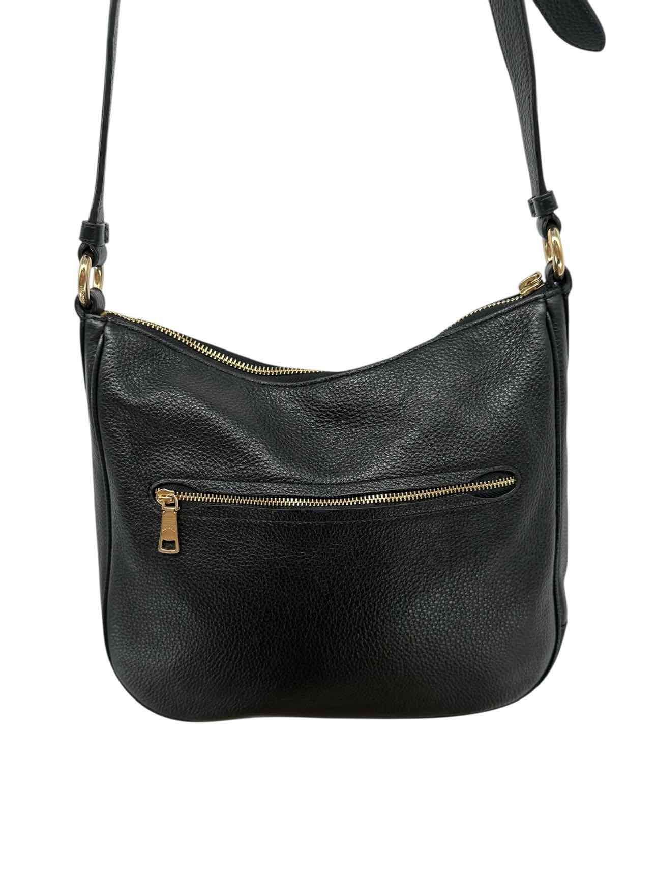Coach Ellie File Bag Black Leather Crossbody