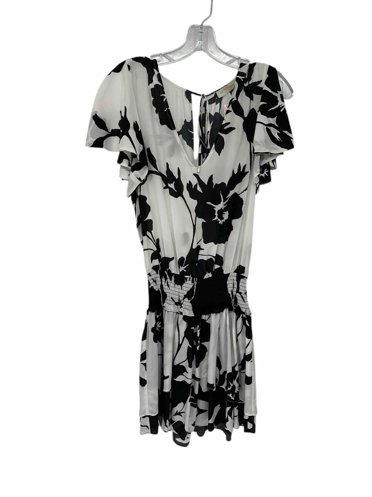 Ramy Brook Ingrid Short Split Sleeve Dress White/Black Size XS