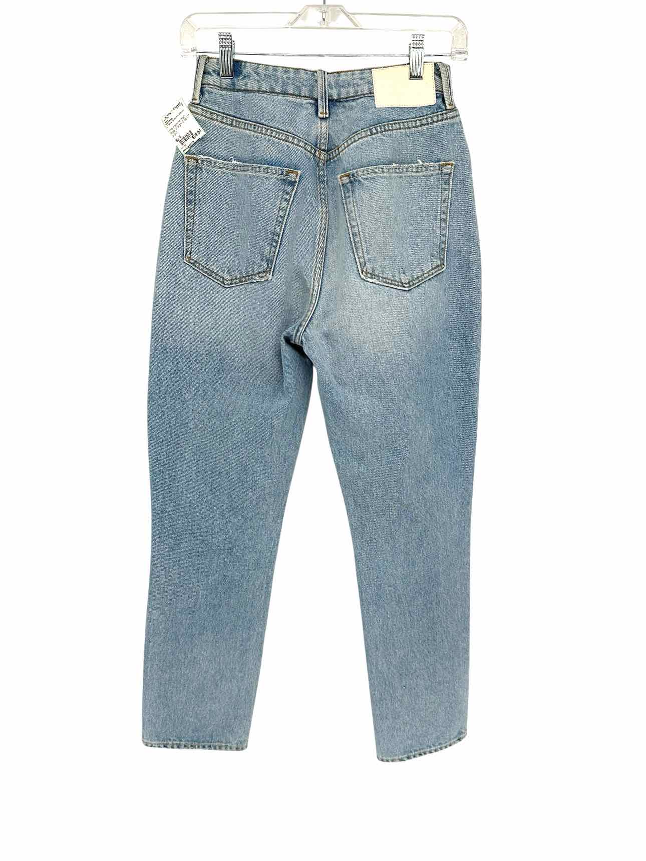 GRLFRNDThe Karolina High Rise Straight Crop Lt. Blue Jeans Size 4