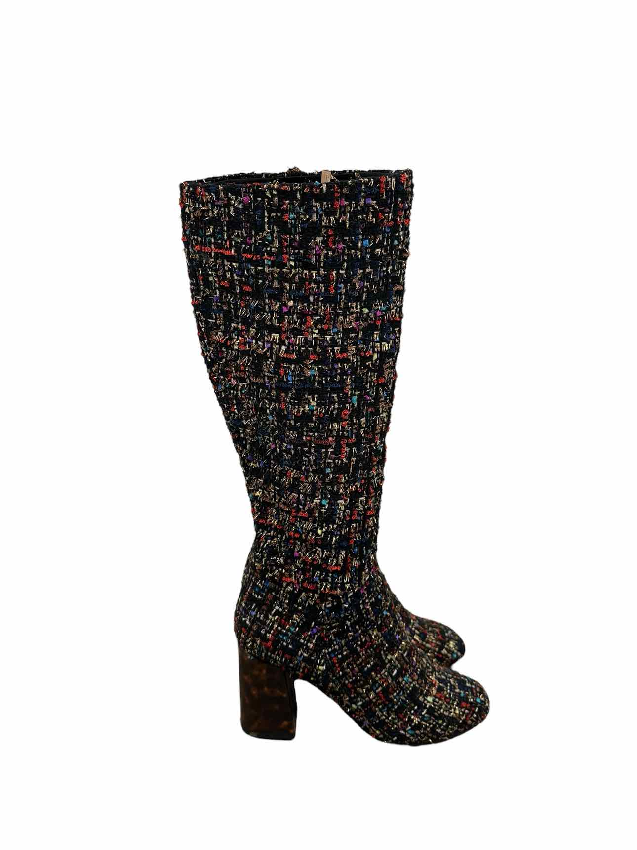Betsey Johnson Harmoni Tall Multi-Color Tweed Boots Shoe Size 8 **NEW**