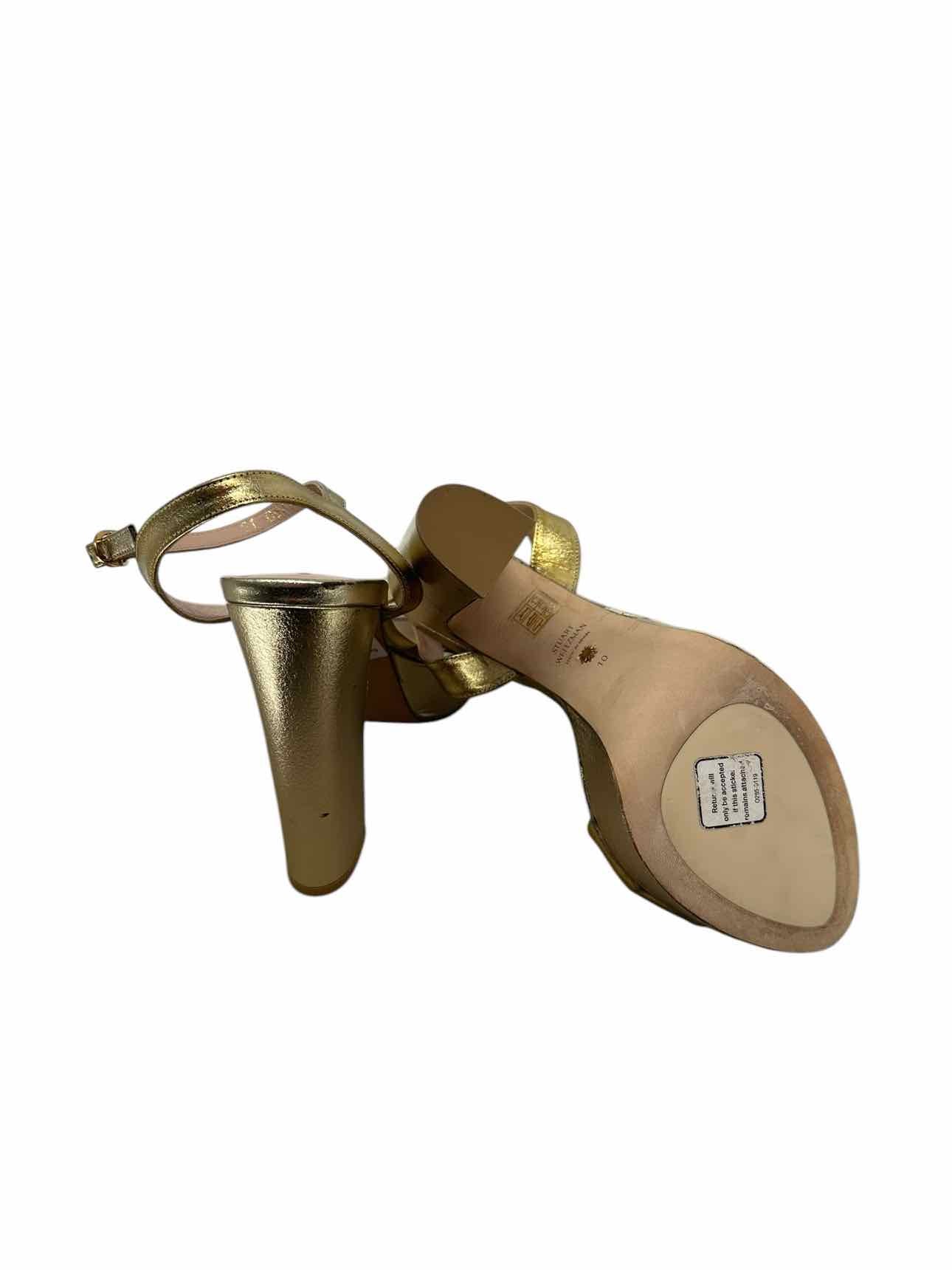 Stuart Weitzman Mirri 100 Gold Dress Sandal Shoe Size 10