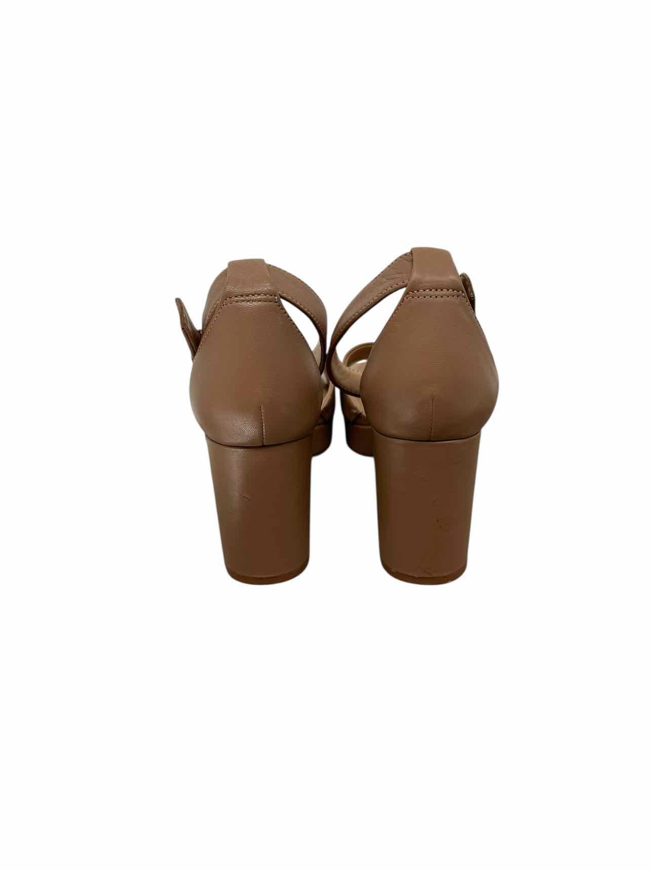 Naturalizers Pearlyn Platform Block Heel Beige Dress Sandal Shoe Size 8