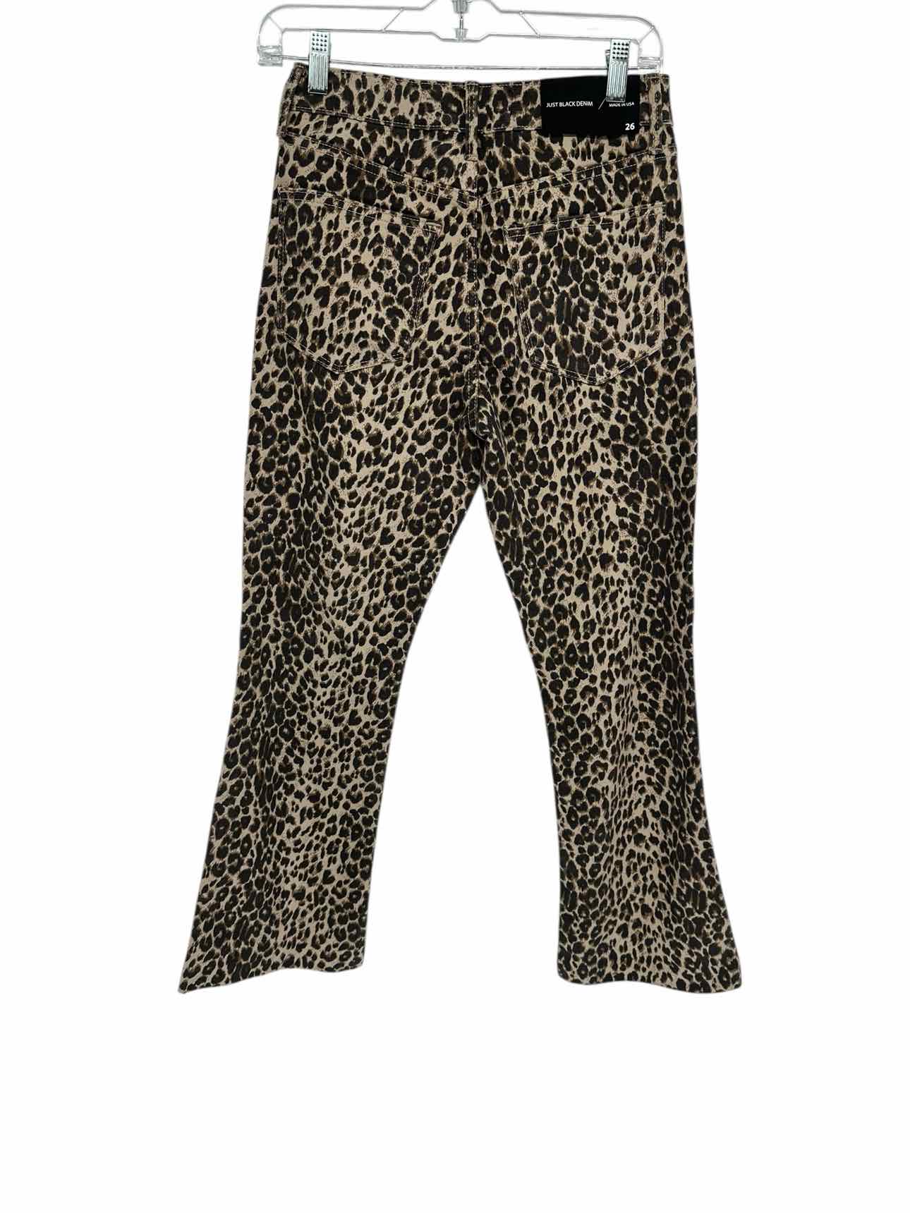 Just Black Denim Leopard Crop Flare High-Rise Jeans Size 4 **NEW**