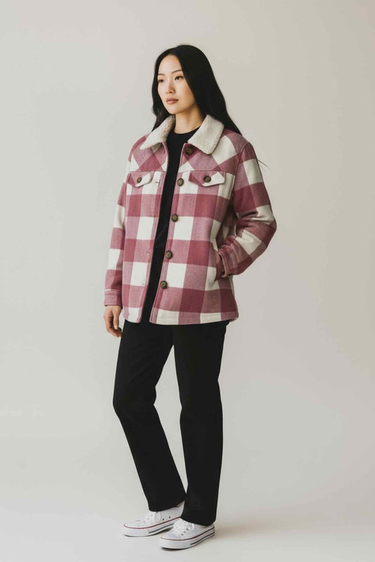 Koolaburra by Ugg Pink Buffalo Plaid Jacket Size M  **NEW**