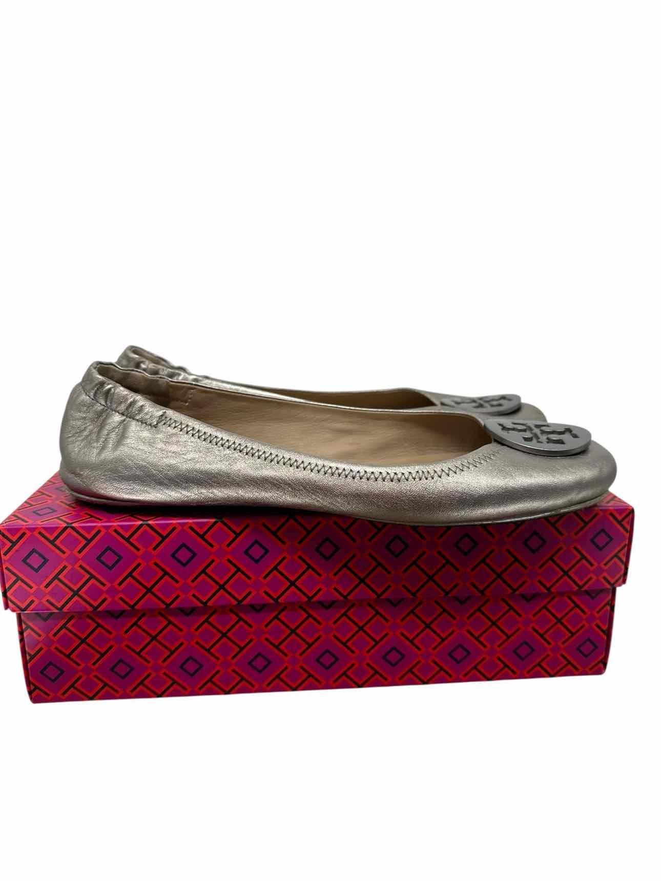 Tory Burch Minnie Travel Ballet Flat w/ Pearlized Logo Shoe Size 11
