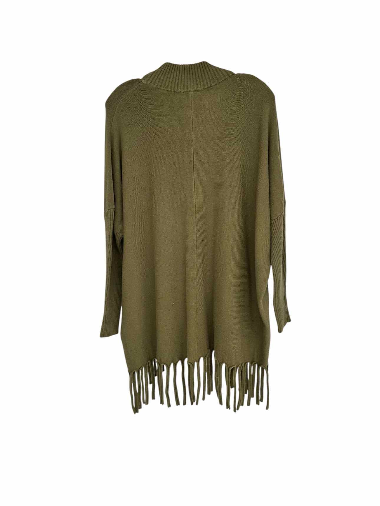 Coco + Carmen Olive Heavenly Luxe Flowy Mockneck Fringe Sweater Size S/M **NEW**