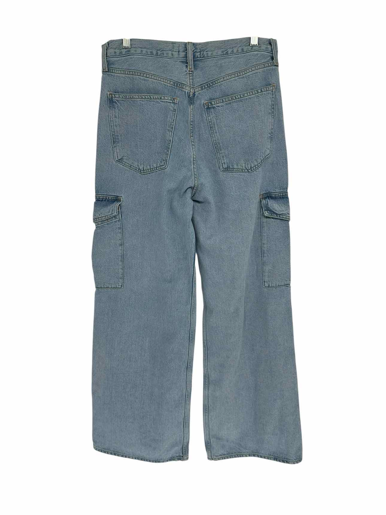 Agolde Minka Cargo Wide Leg Lt. Blue Jeans Size 8