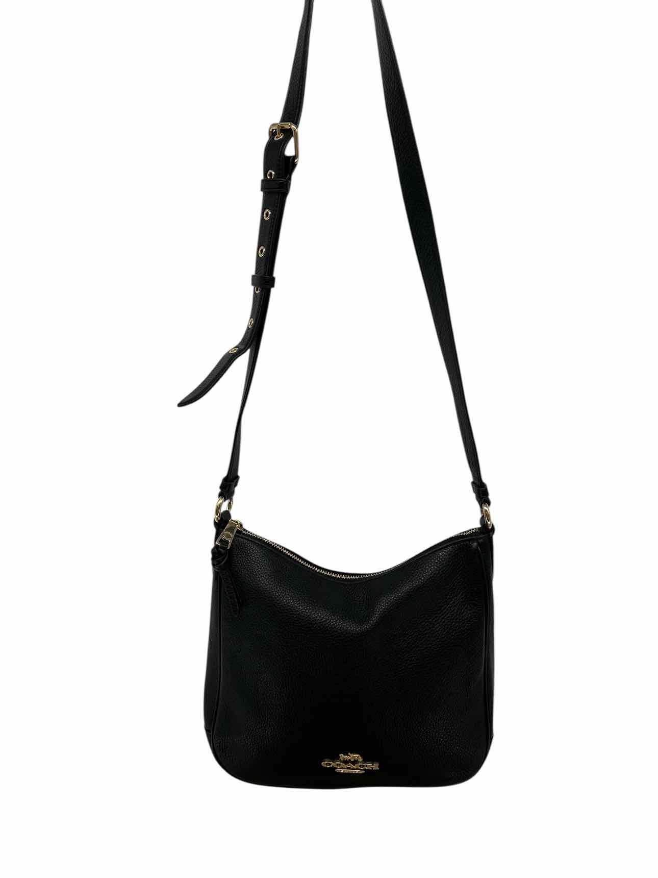Coach Ellie File Bag Black Leather Crossbody