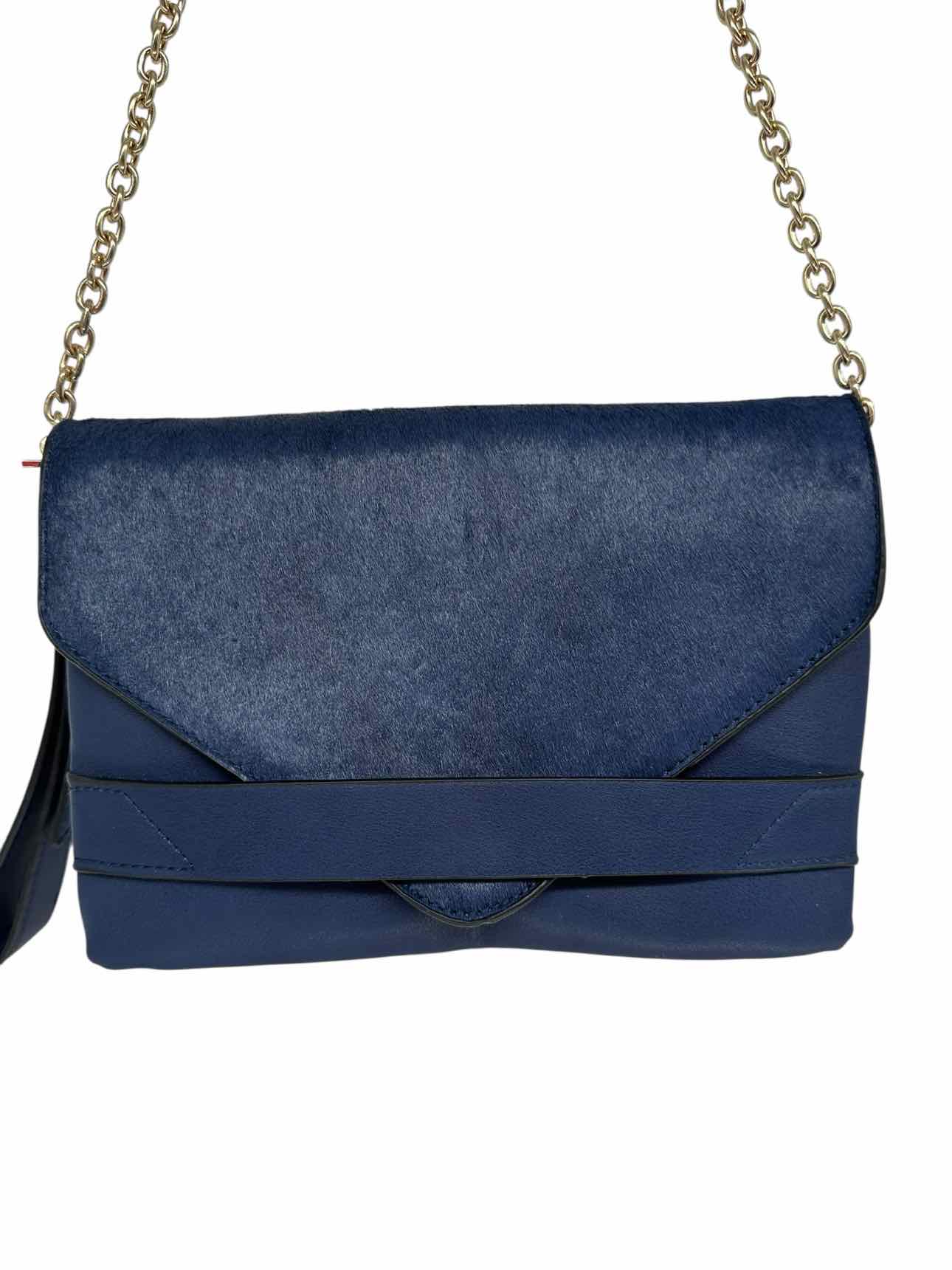 Kate & Alex Blue Leather Envelope Shoulder Bag **NEW**