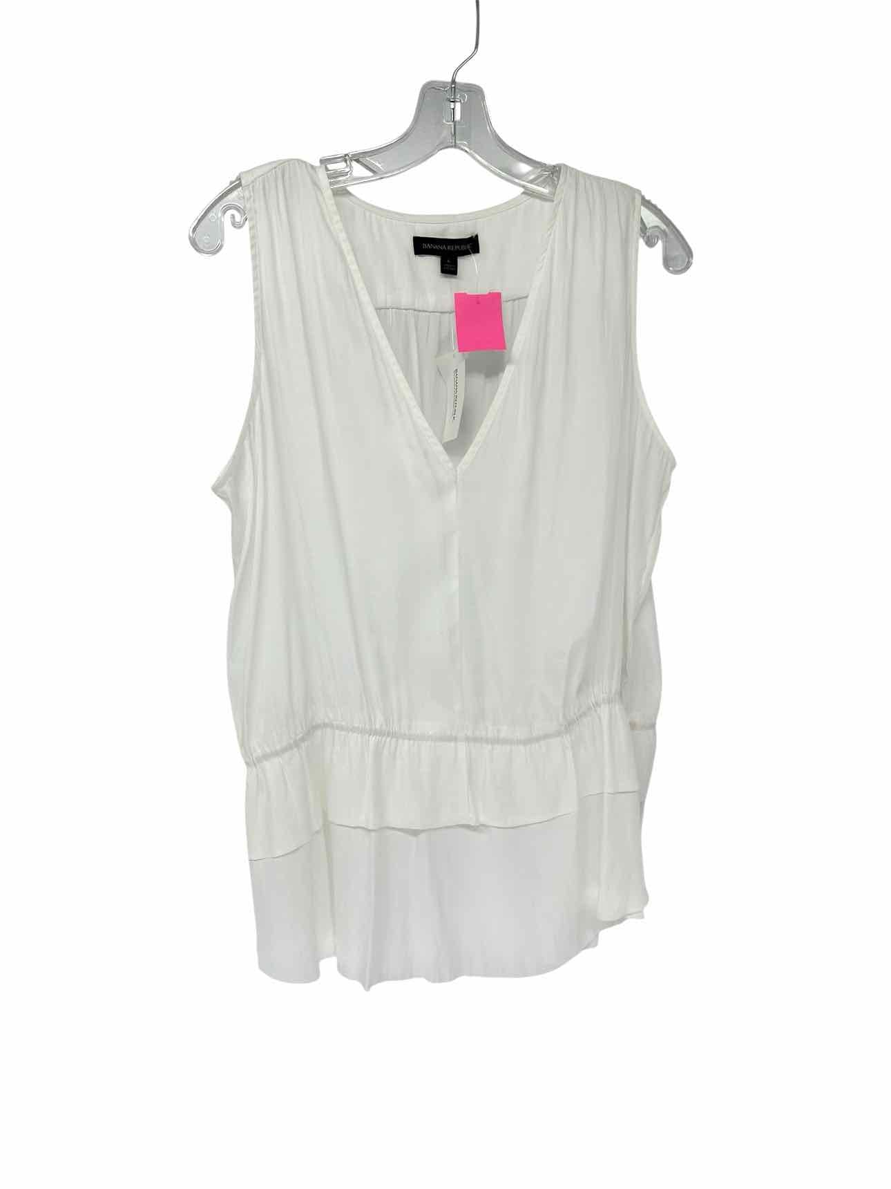 Banana Republic White Size L Sleeveless Top **NEW**