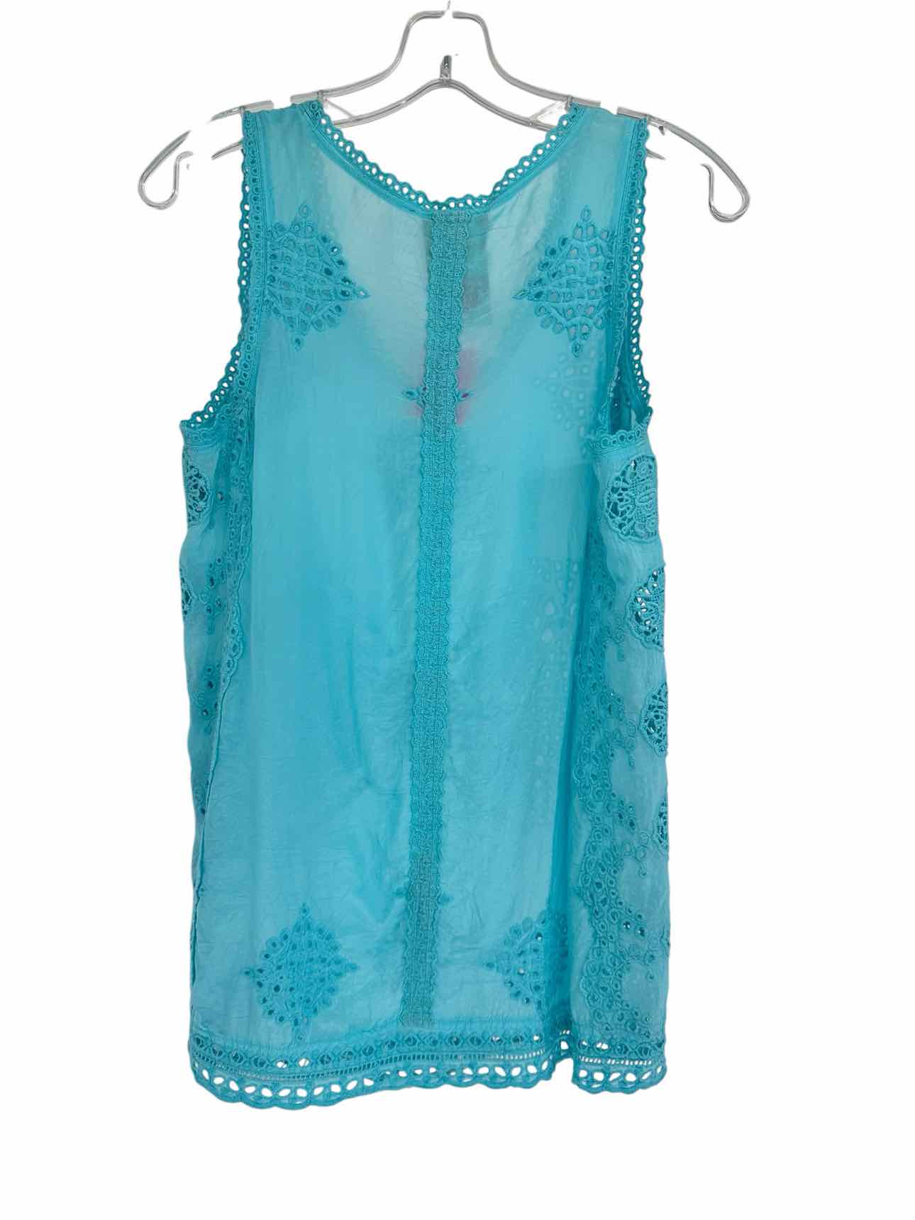 Johnny Was Spear Tank Aqua Size XS