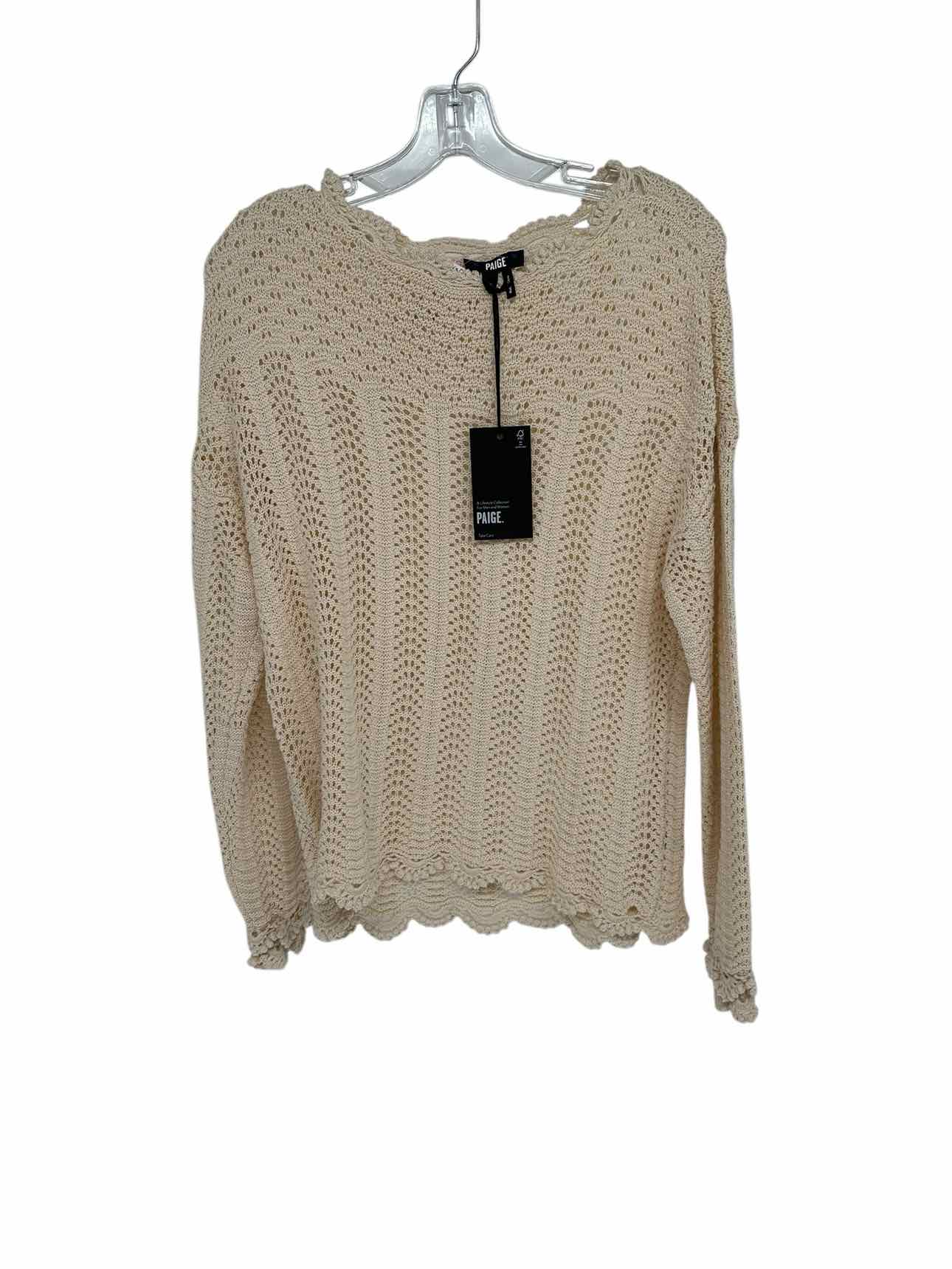 Paige Kuzuyu Crocheted Sweater Cream Size XS **NEW**