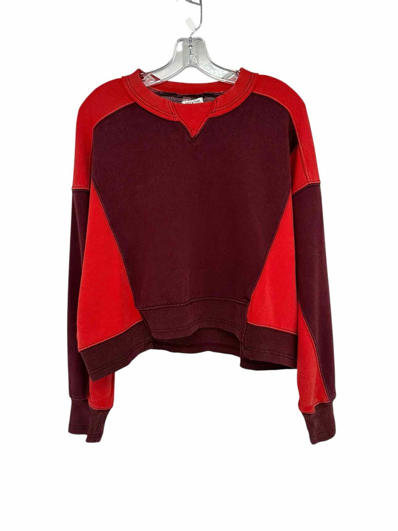 fp movements Free People Intercept Cropped Crewneck Red Size XS