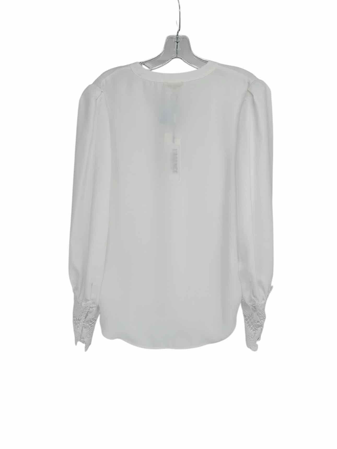 L'Agence Ava Lace Cuff Blouse White Size M **NEW**