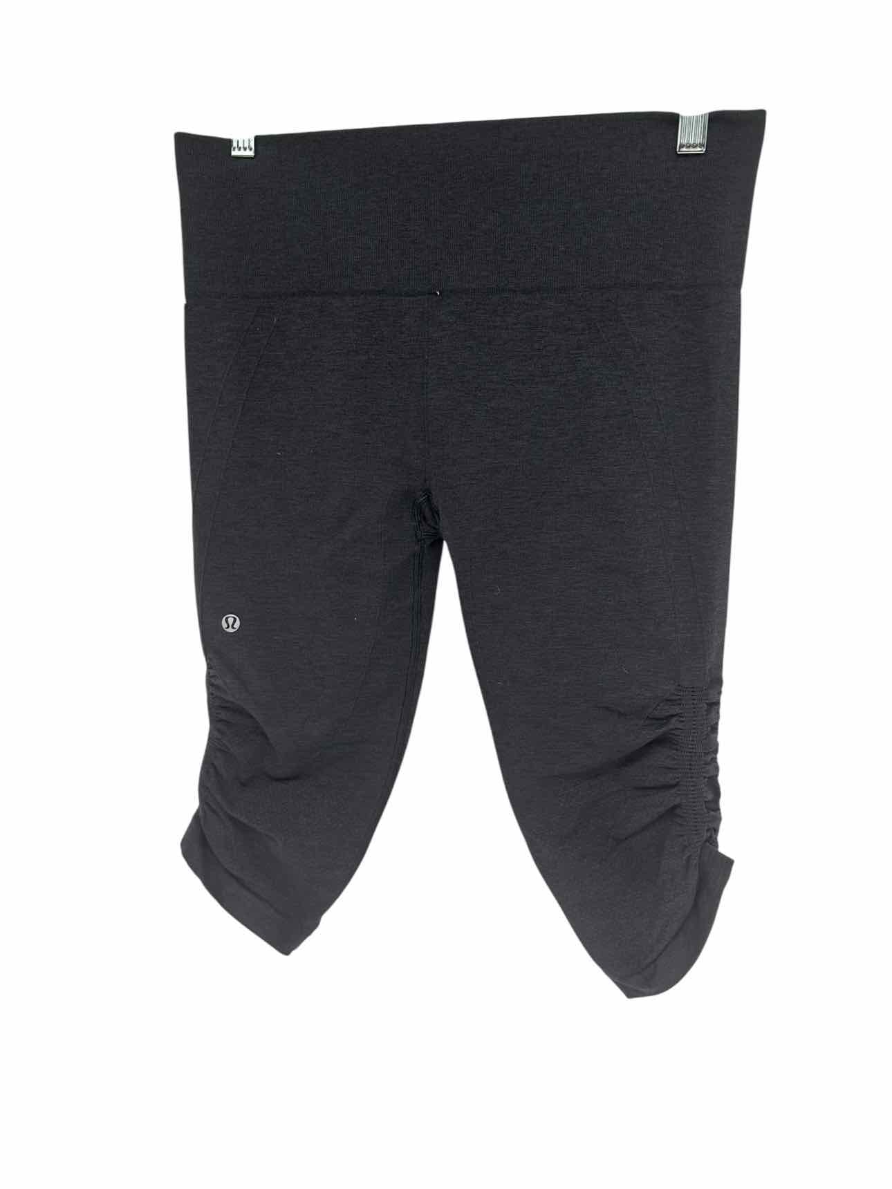 Lululemon In the Flow Cropped Ruched Leggings Charcoal Size 10