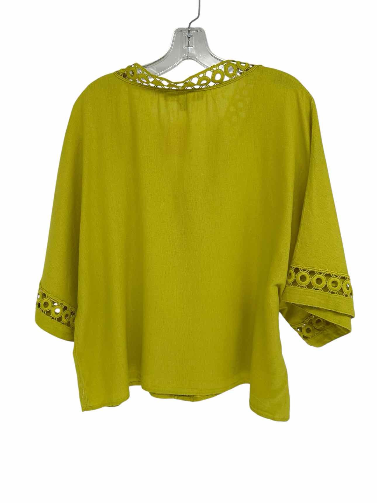 Marc New York Green 3/4 Sleeve Top Size L