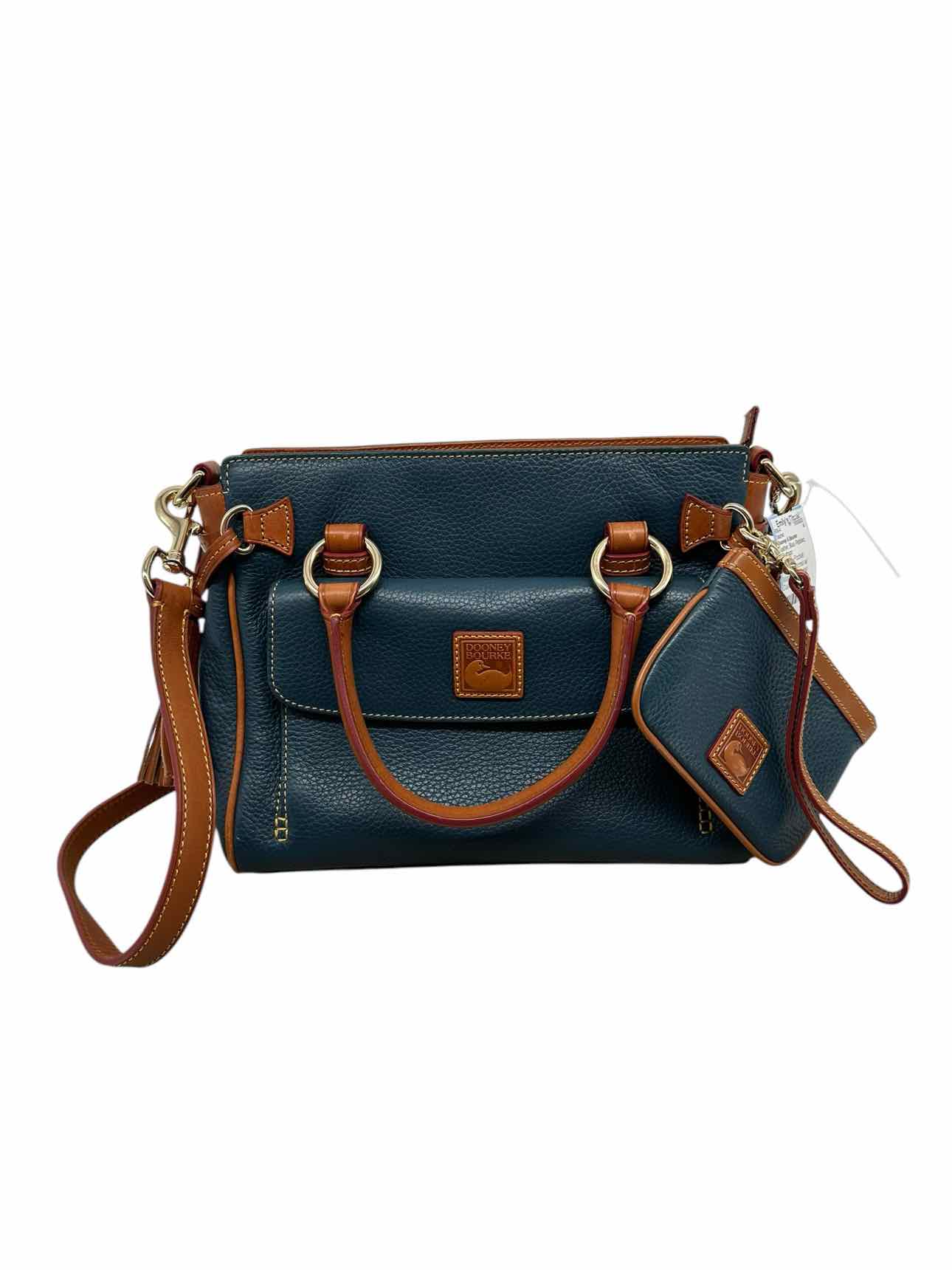 Dooney & Bourke Medium Pocket Tassel Satchel Blue Leather Satchel