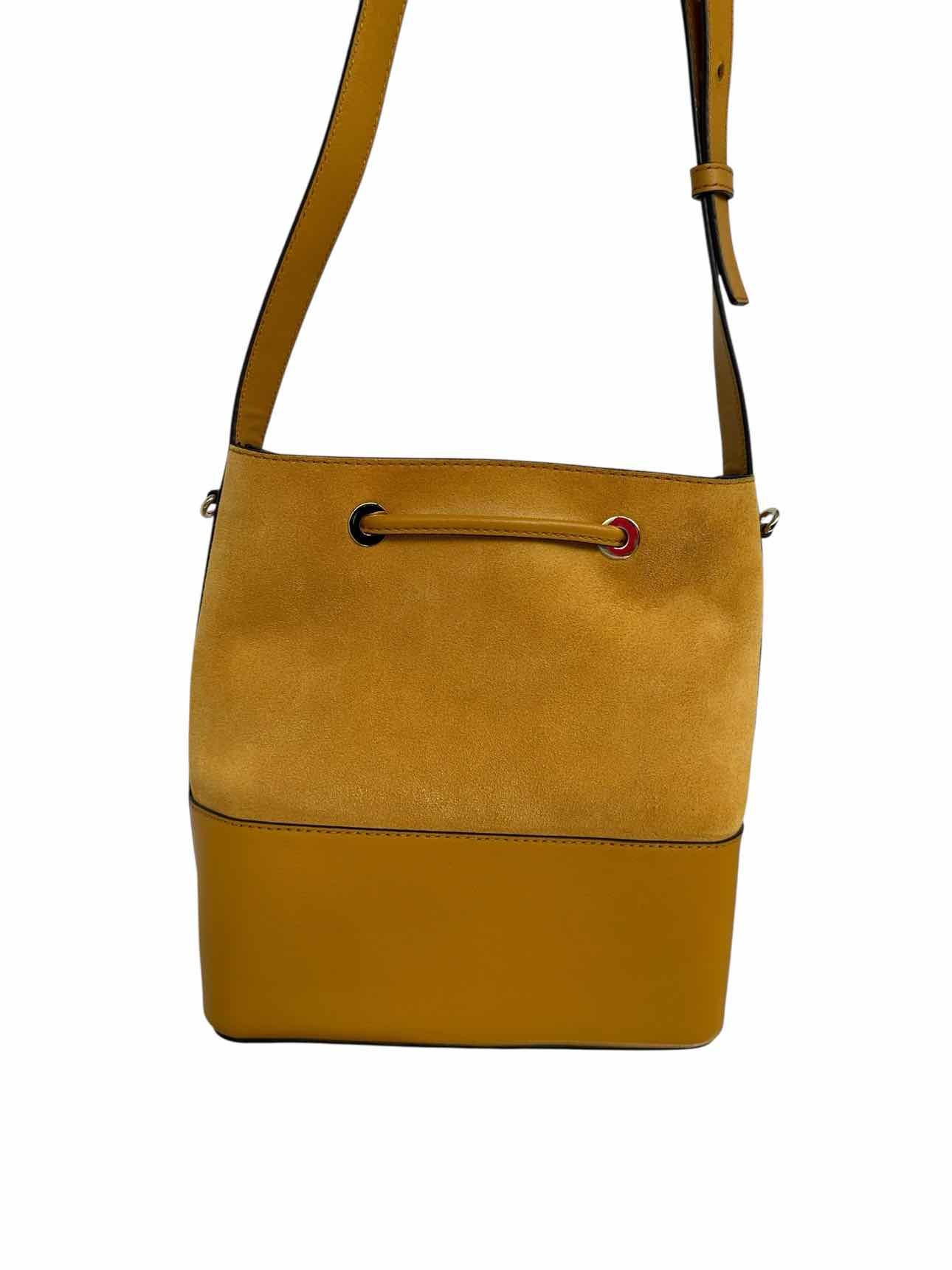 Michael Kors Cary Medium Bucket Bag Gold Suede