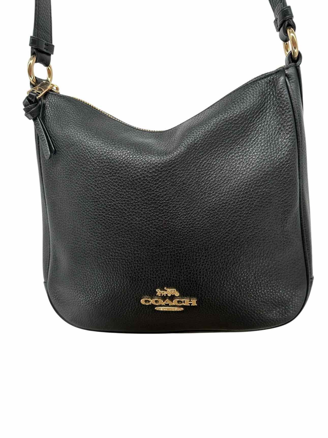 Coach Ellie File Bag Black Leather Crossbody