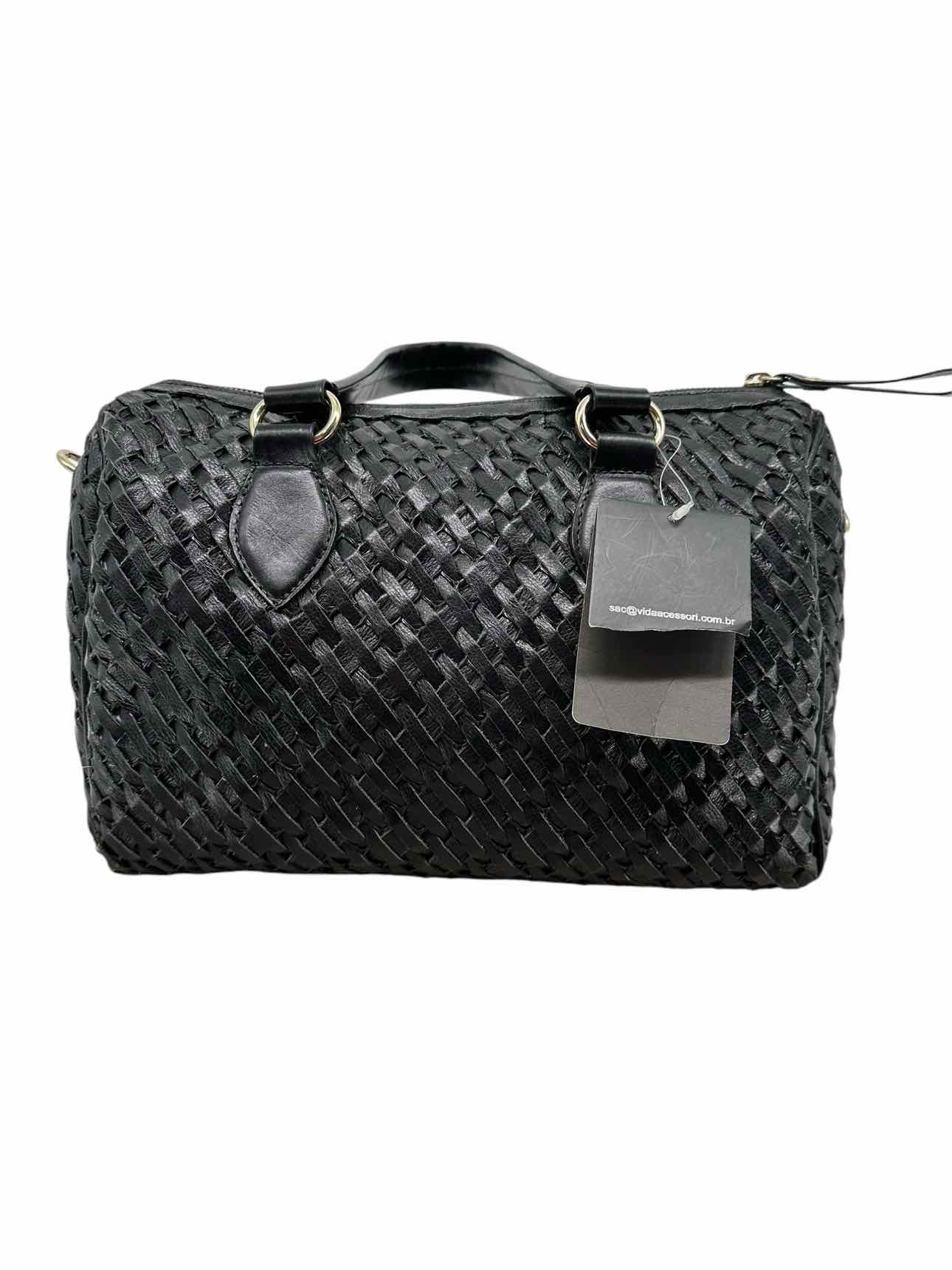 Vida Black Woven Leather Tote **NEW**