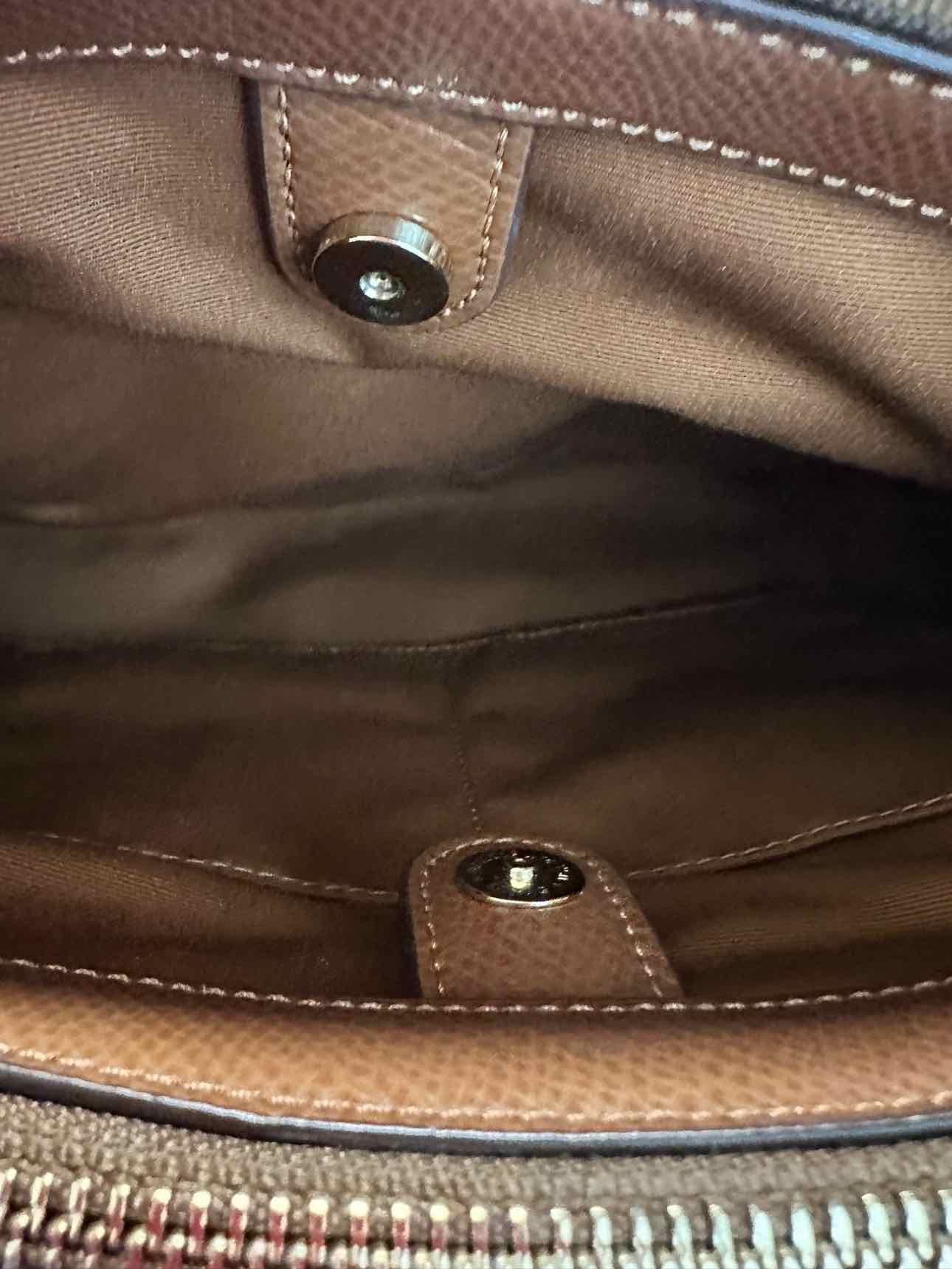 Coach Mini Christie Carryall Tan Coated Canvas Crossbody