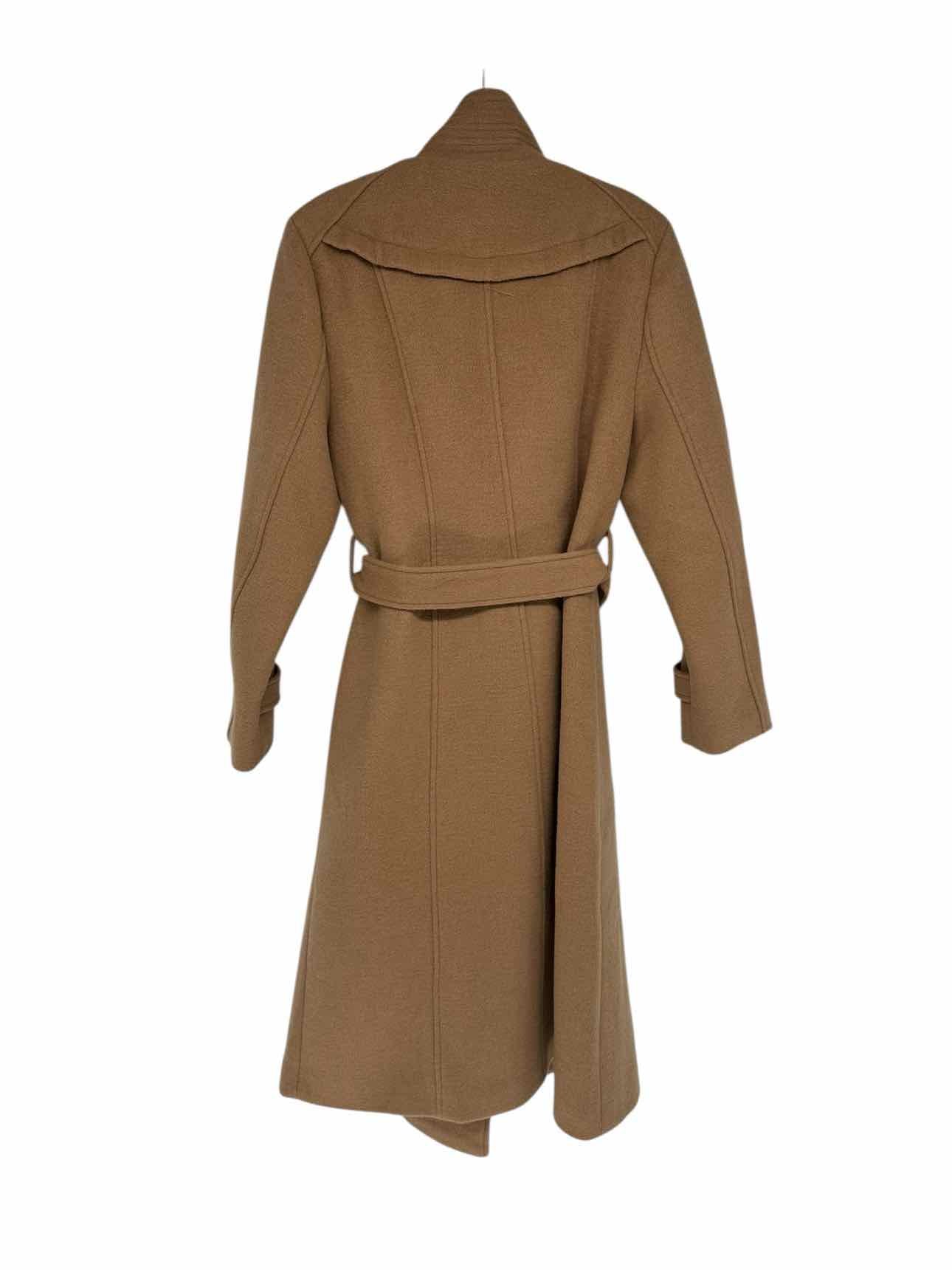 ESCALIER Camel Double-Breasted Trench Coat Size M