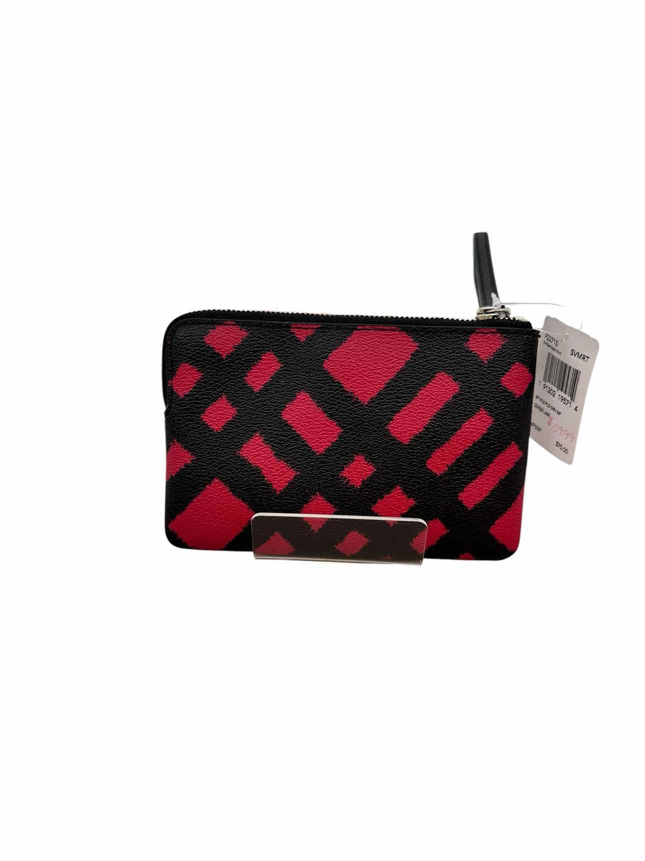 Coach Wild Plaid Corner Zip Wristlet **NEW**