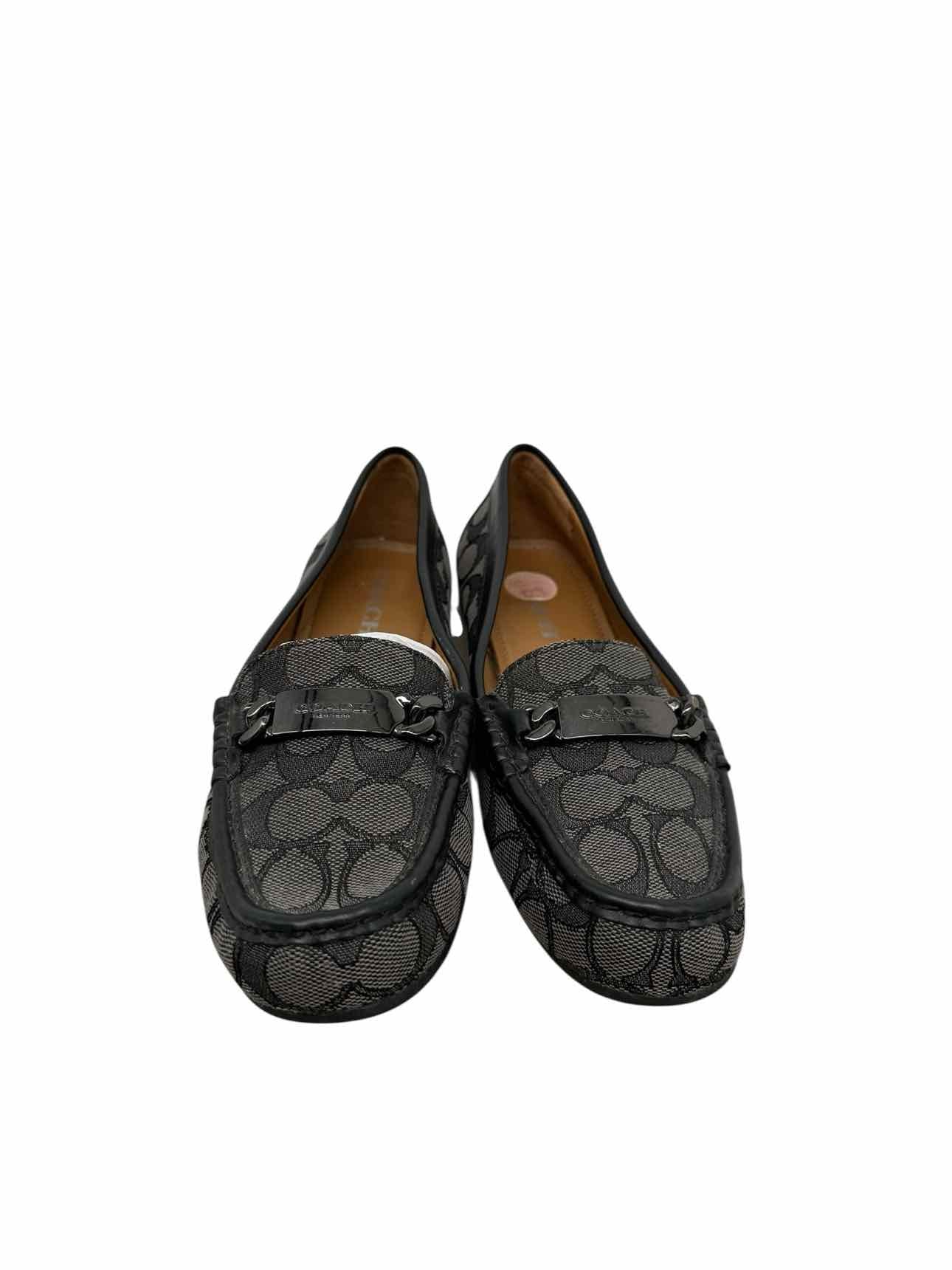 Coach Olive Signature Loafers Black Shoe Size 8.5